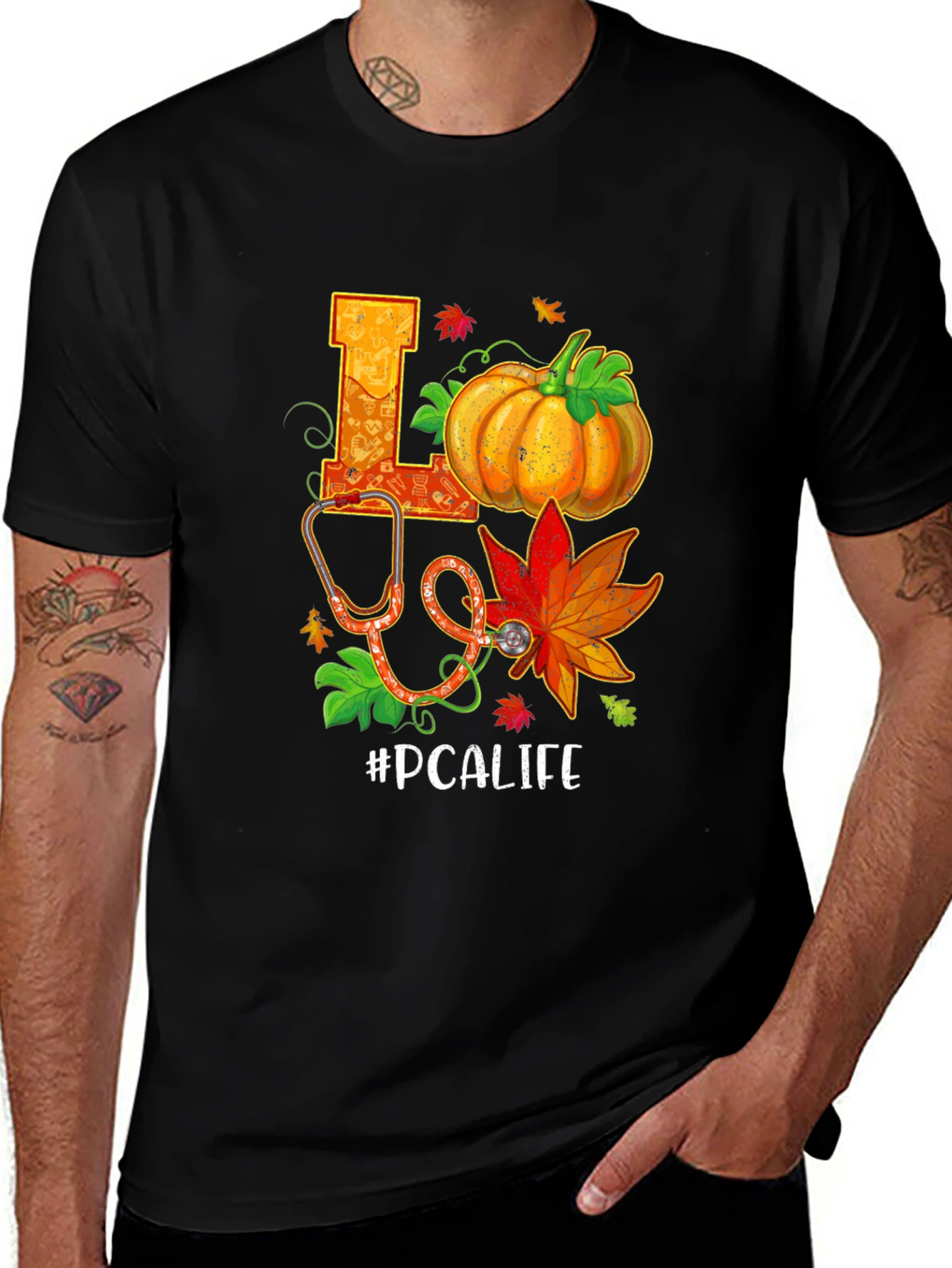 PCALIFE Pumpkin Stethoscope Graphic Tee