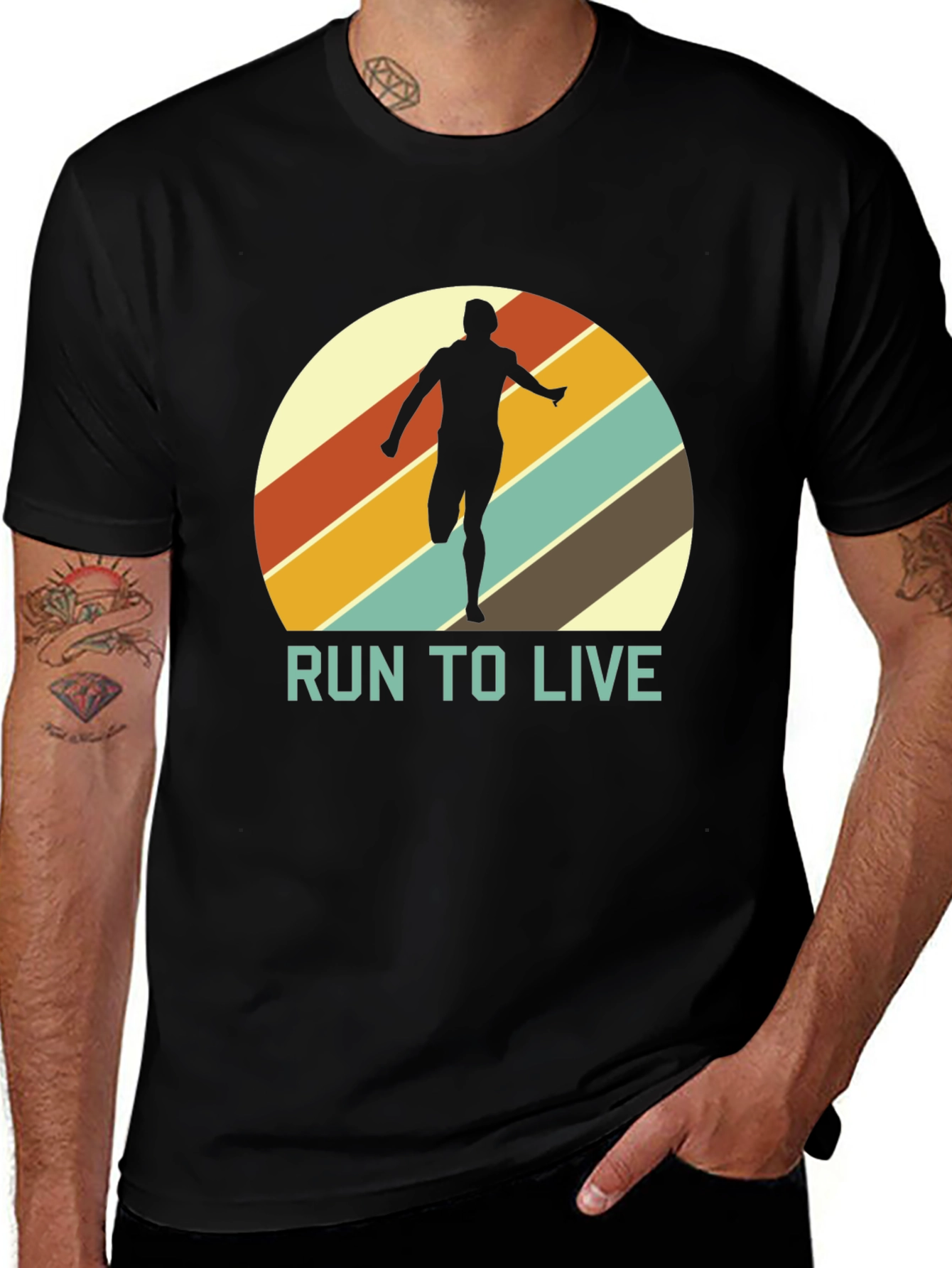 Variant 17 of Retro Runner T-Shirt - Run to Live