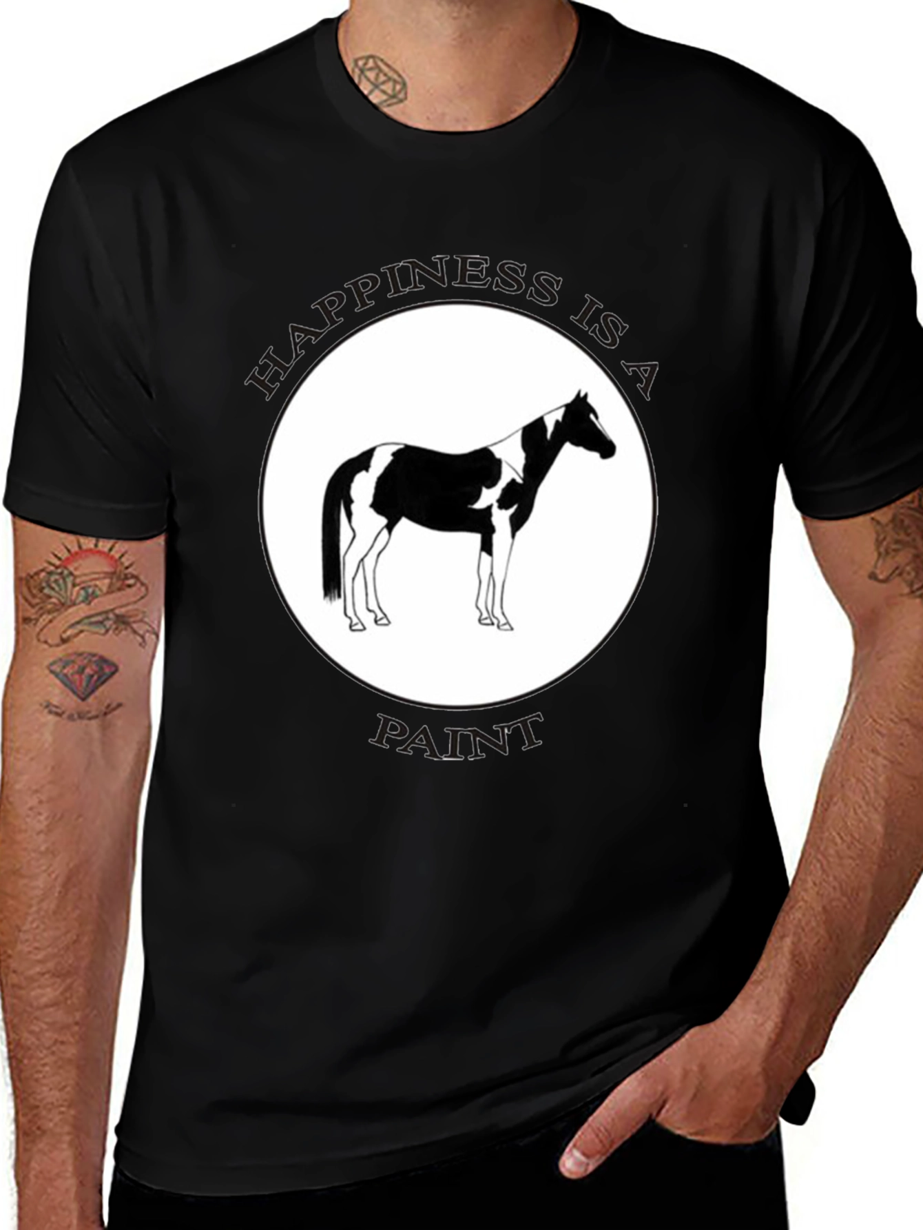 Variant 4 of Happiness is a Paint Horse Graphic T-Shirt