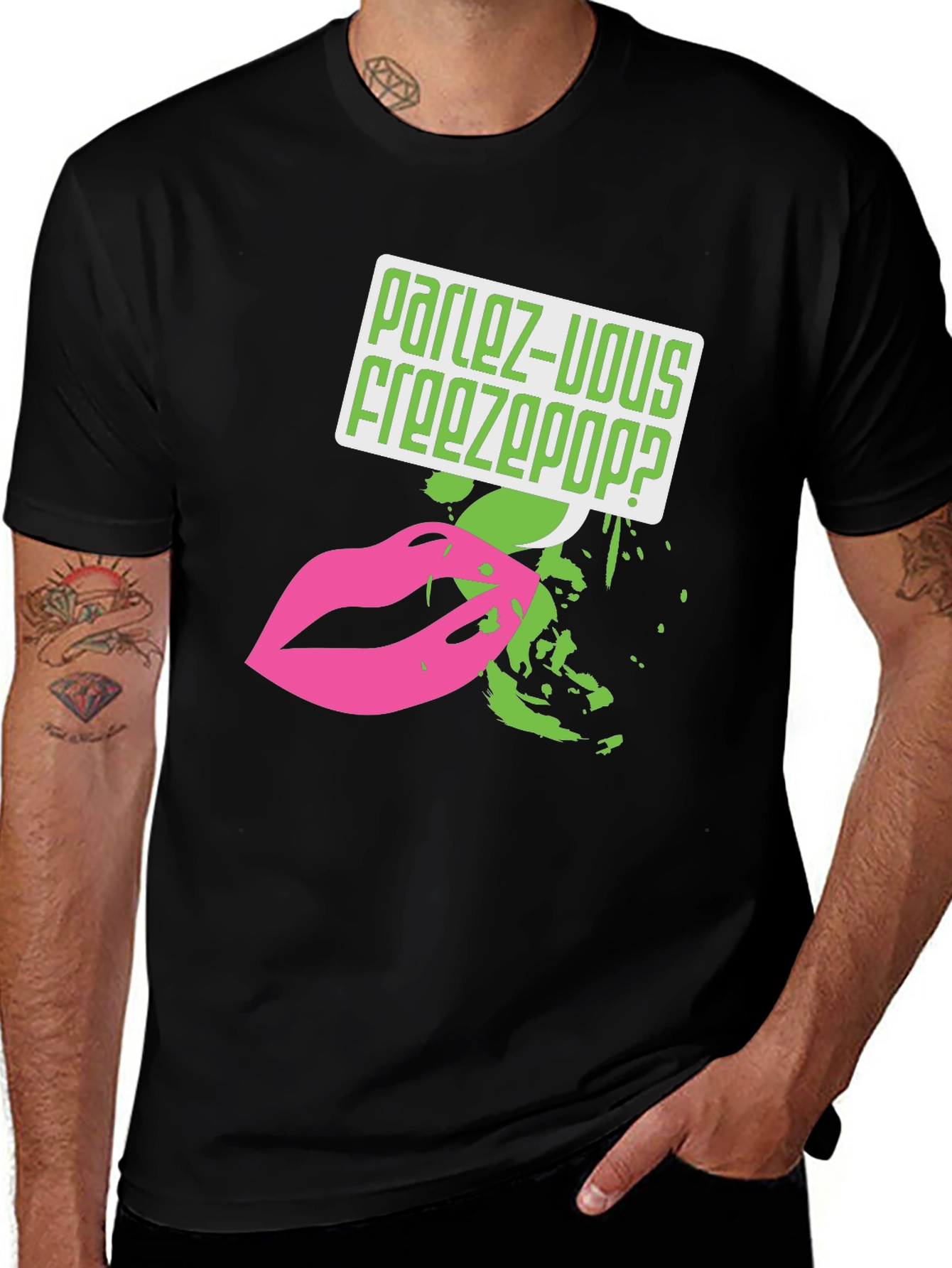 Variant 4 of Parlez-Vous Freezepop? Graphic Tee - Black T-Shirt