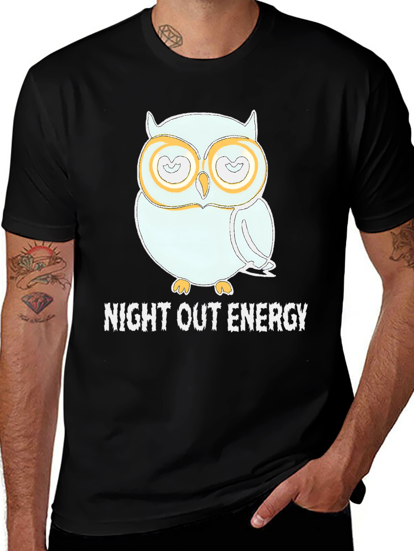 Night Out Energy Owl Graphic Tee
