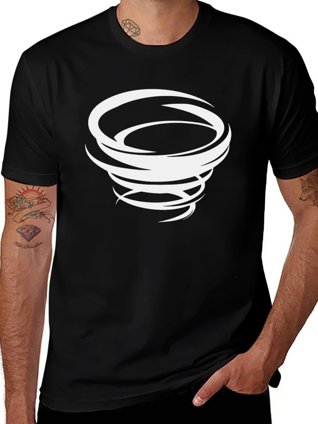 Variant 19 of Tornado Graphic Tee - Black Cotton Blend