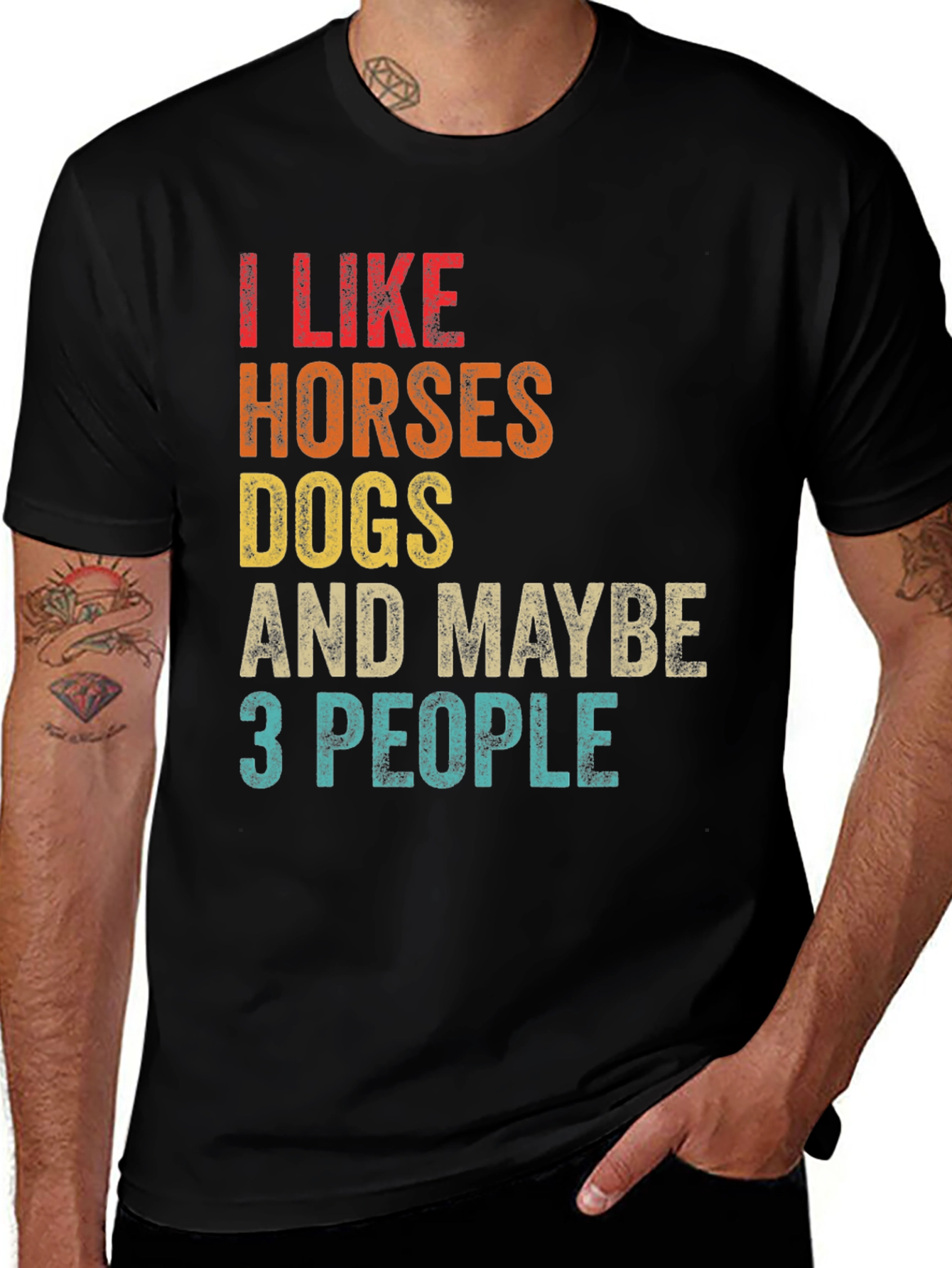 Variant 28 of I Like Horses Dogs & Maybe 3 People Graphic Tee