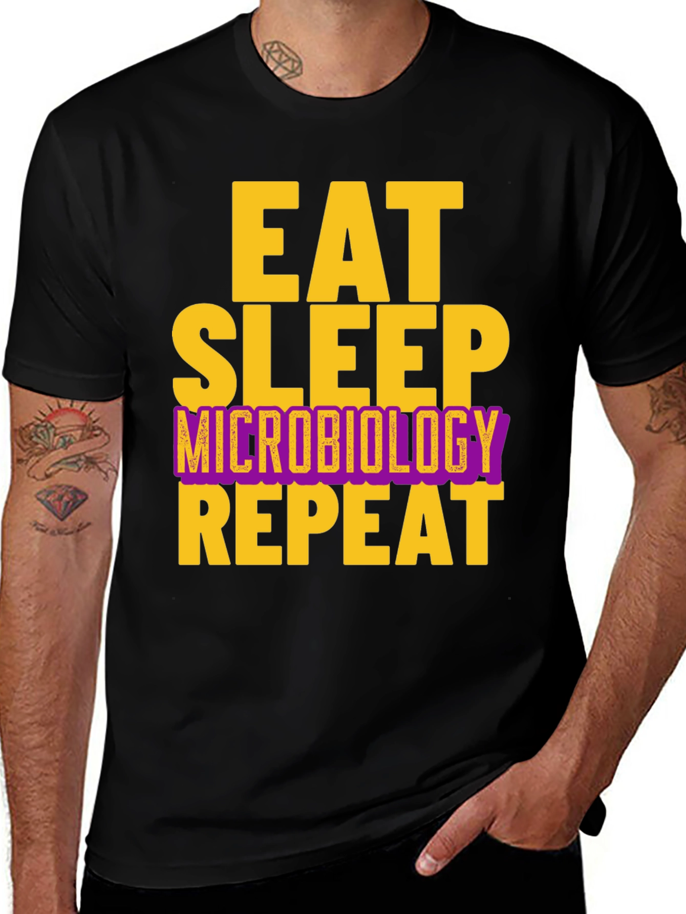 Variant 11 of Eat Sleep Microbiology Repeat T-Shirt