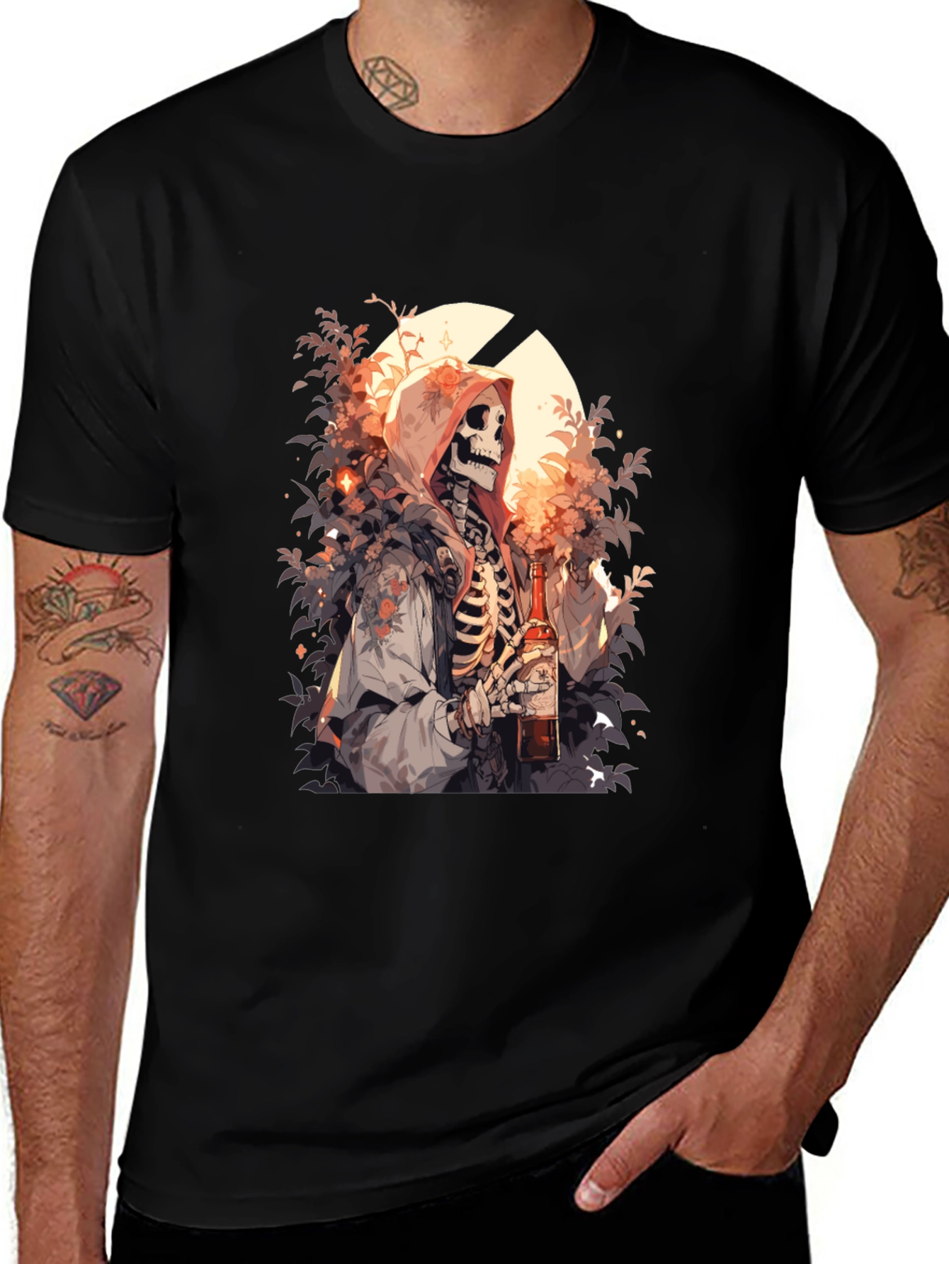 Variant 7 of Grim Reaper Graphic Tee - Stylish Skeleton Design