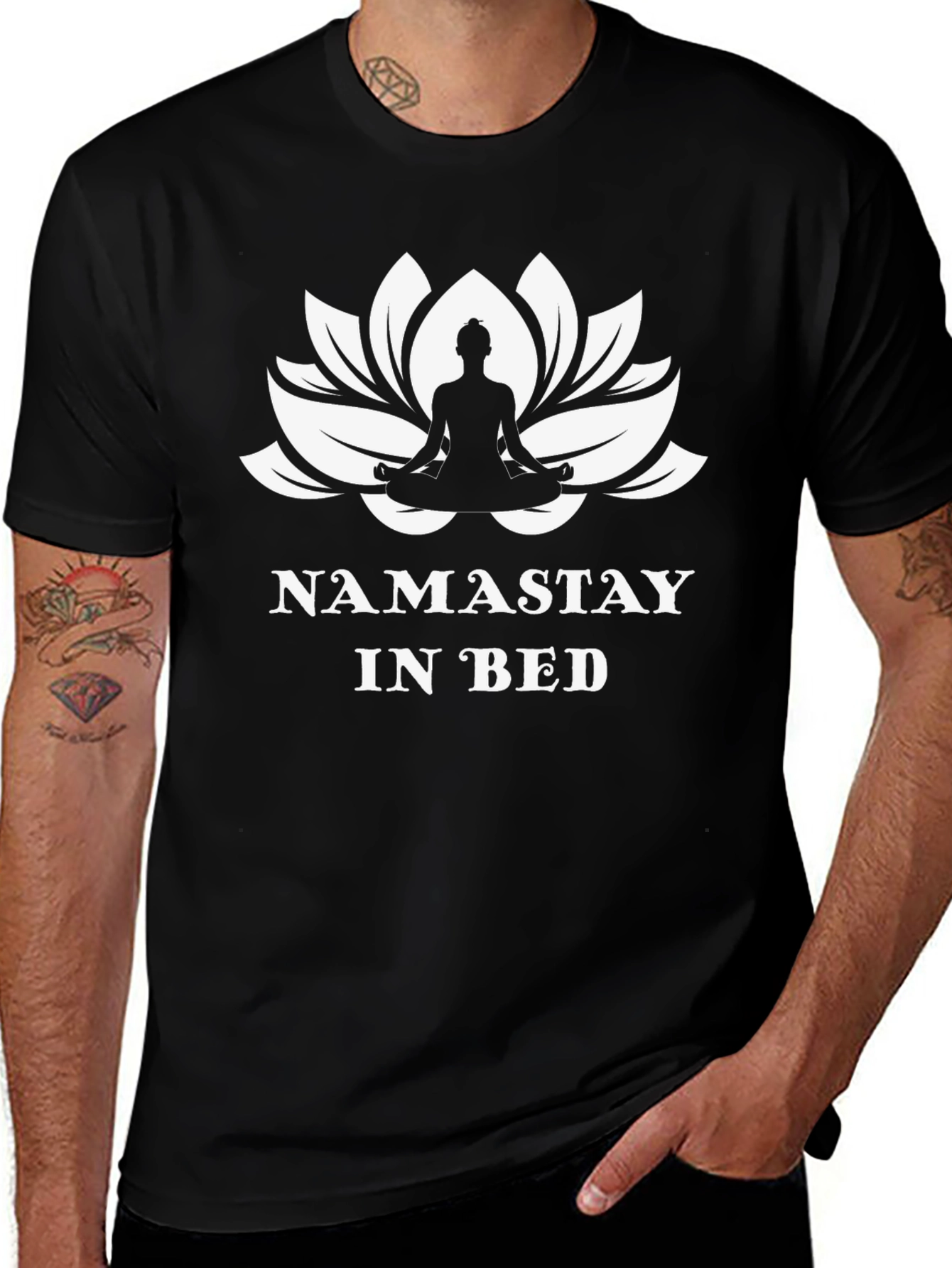 Variant 10 of Namastay in Bed Graphic Tee - Yoga Lover Shirt
