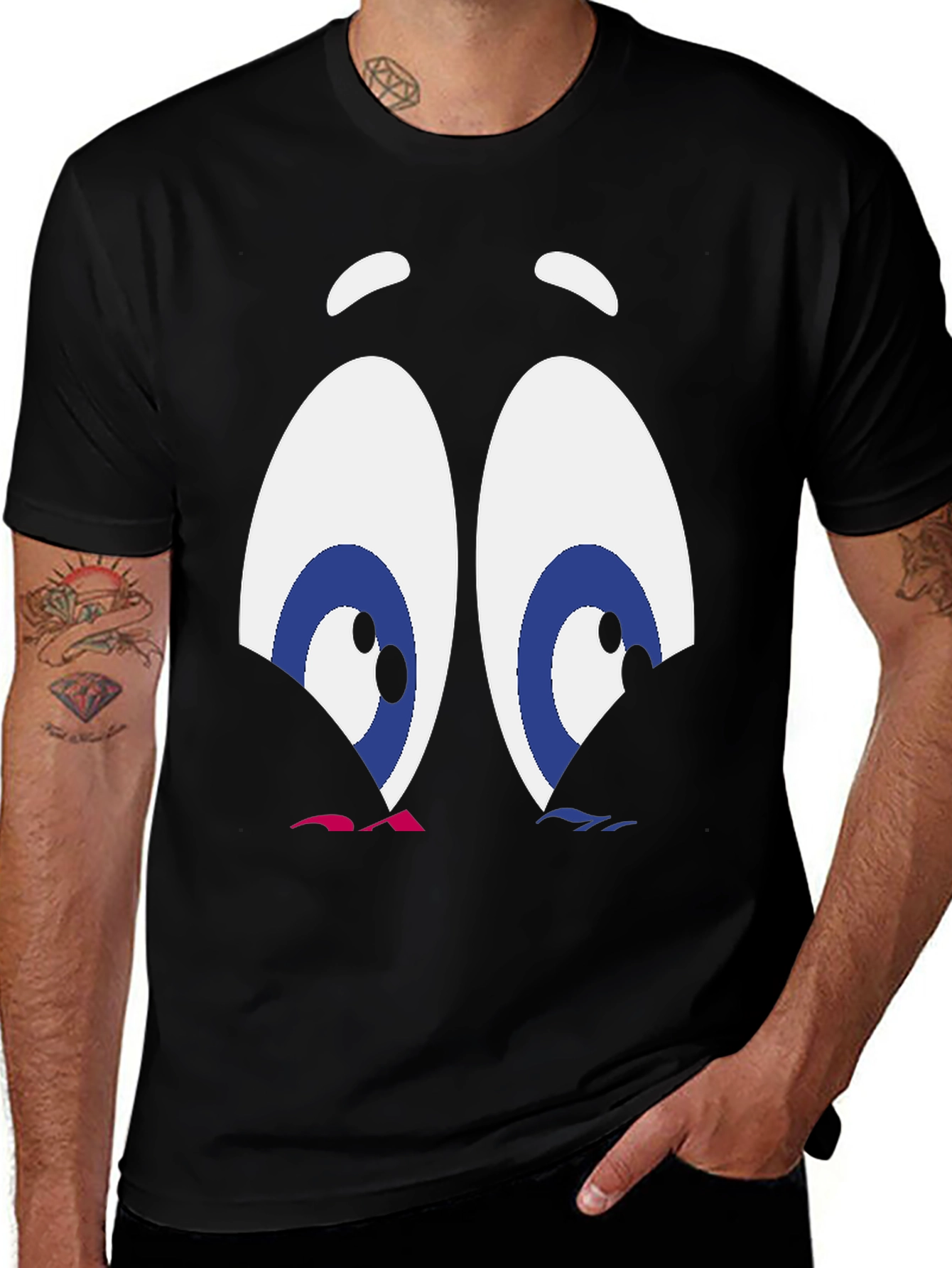 Variant 22 of Cartoon Eyes Graphic T-Shirt - Funny Expression Tee