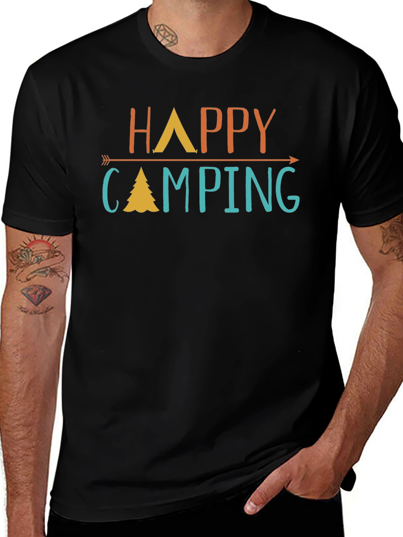 Variant 12 of Happy Camping Graphic Tee - Adventure Awaits!