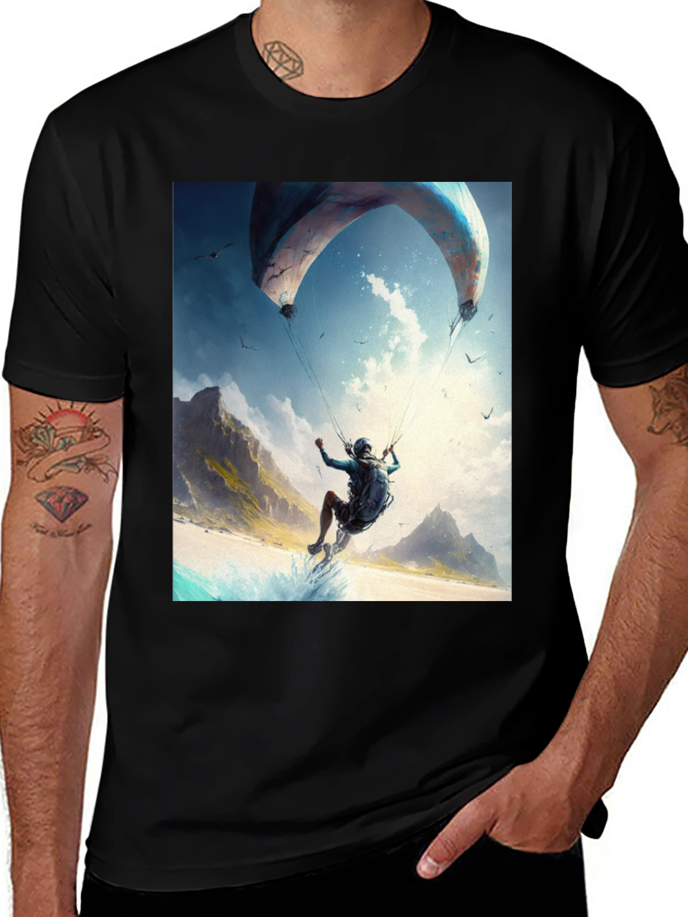 Variant 4 of Paragliding Adventure Graphic Tee