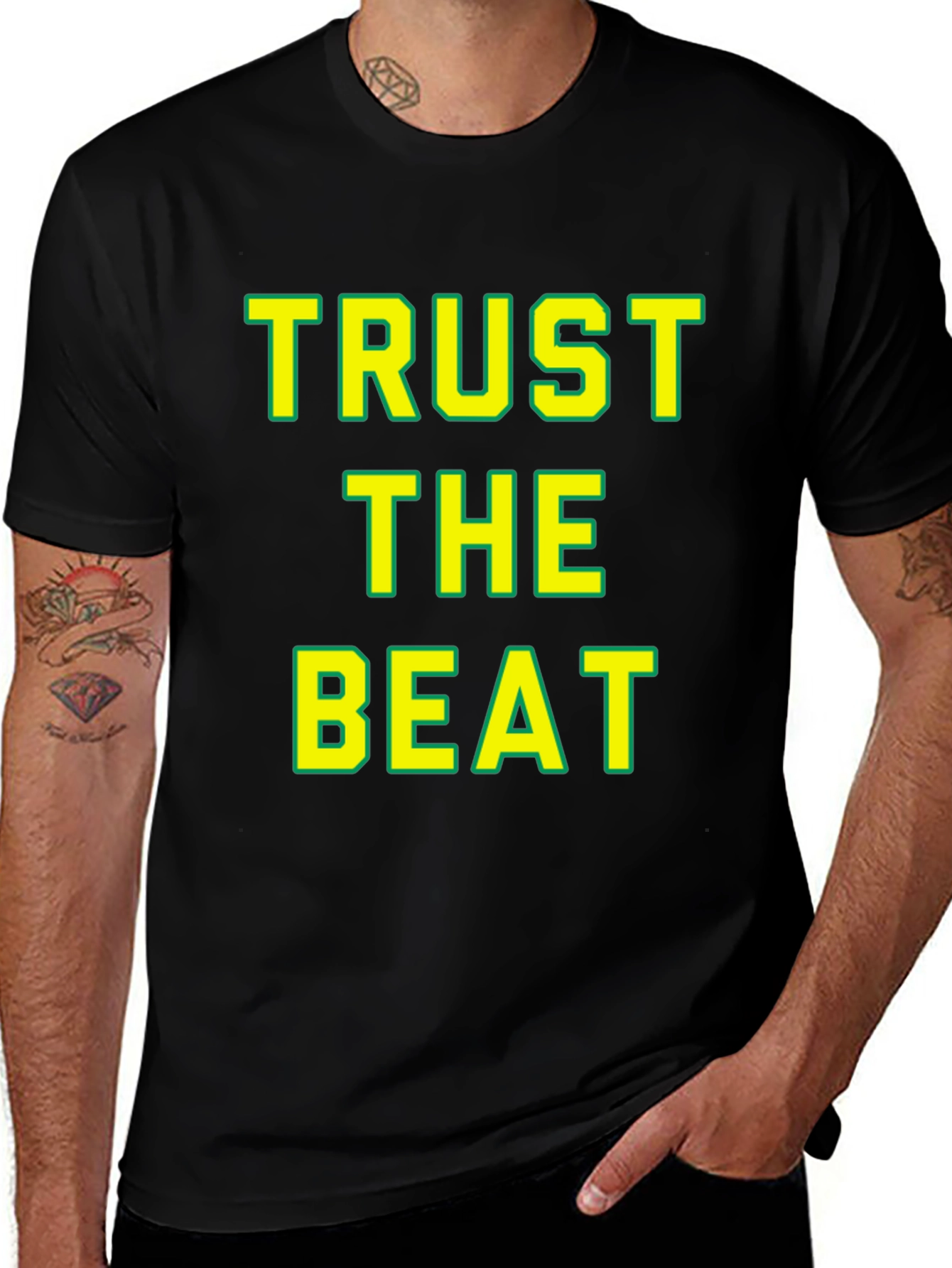 Variant 29 of Trust The Beat Black Graphic T-Shirt