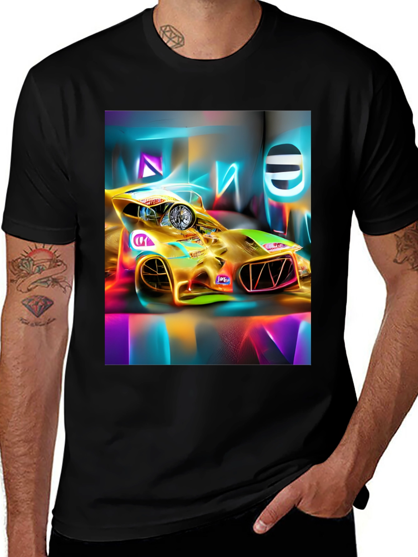 Neon Race Car T-Shirt