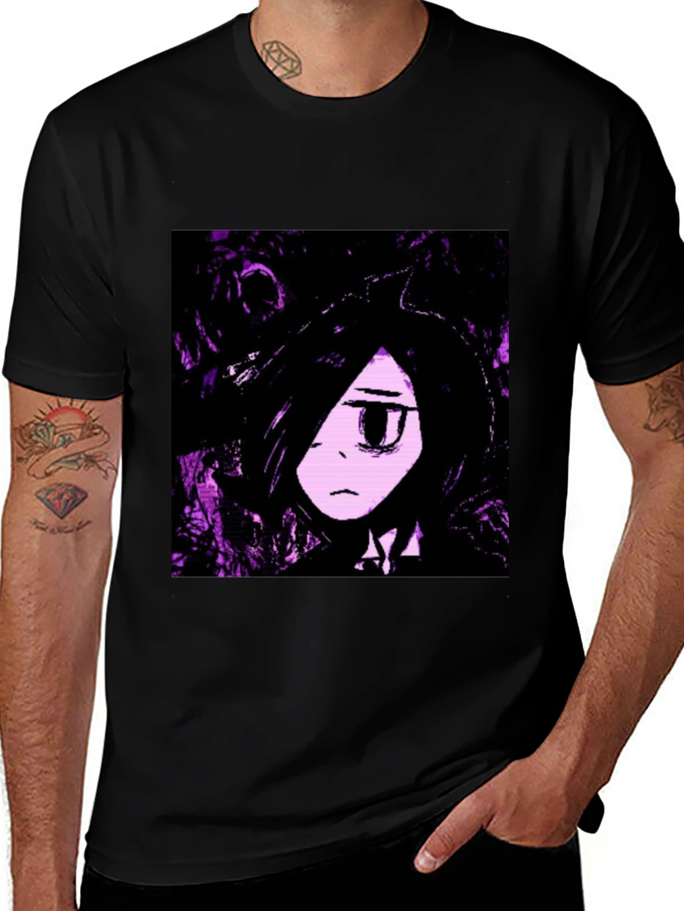 Variant 11 of Anime Graphic Black T-Shirt