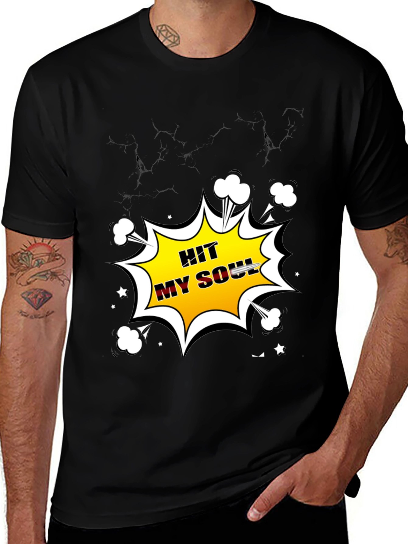 Variant 23 of Hit My Soul Graphic Print Crew Neck T-Shirt