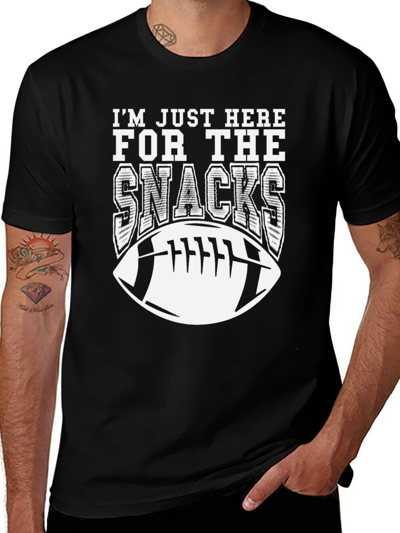 Variant 7 of I'm Just Here for the Snacks Football T-Shirt