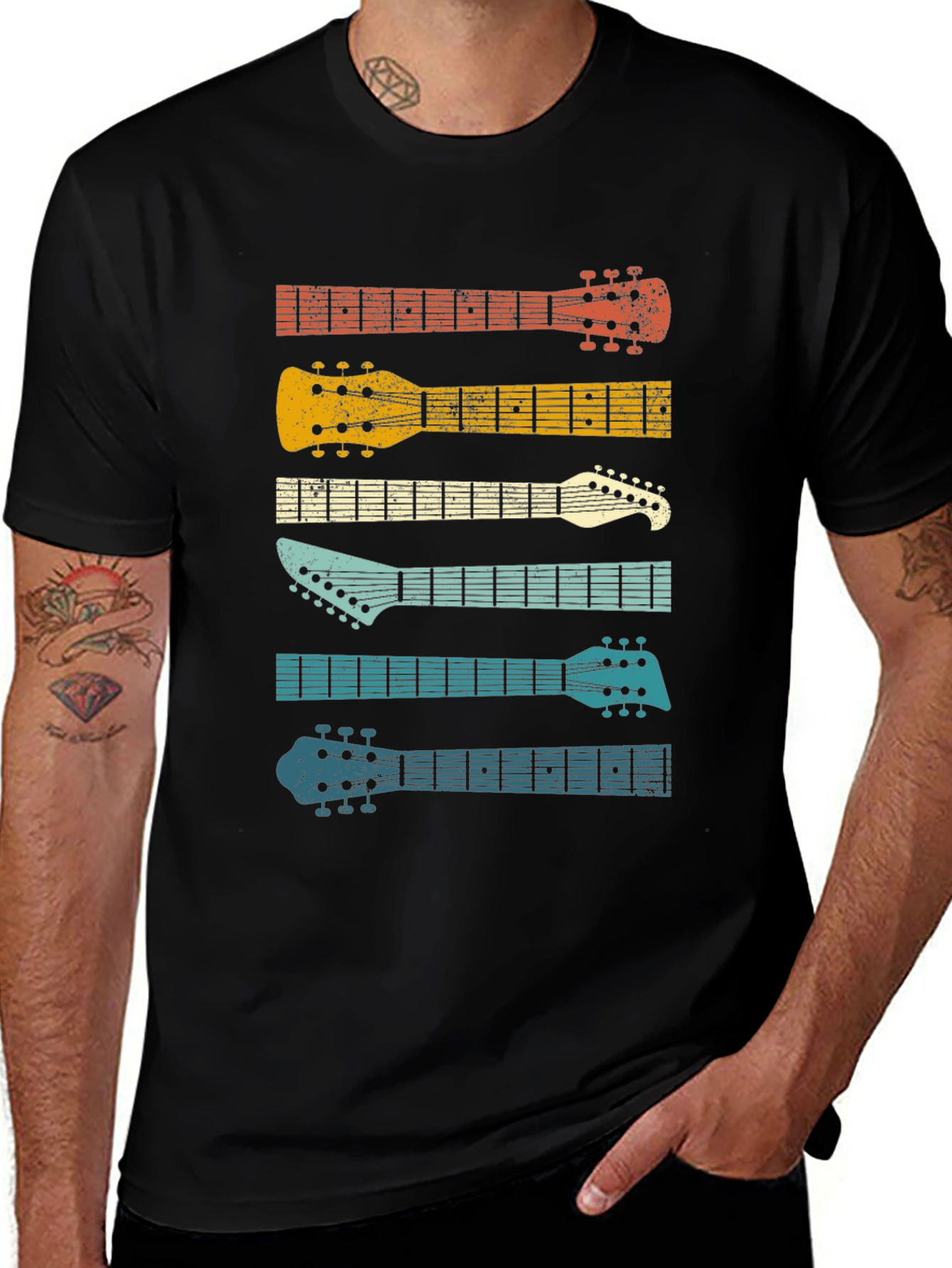 Variant 5 of Retro Guitar Head T-Shirt - Music Lover Tee