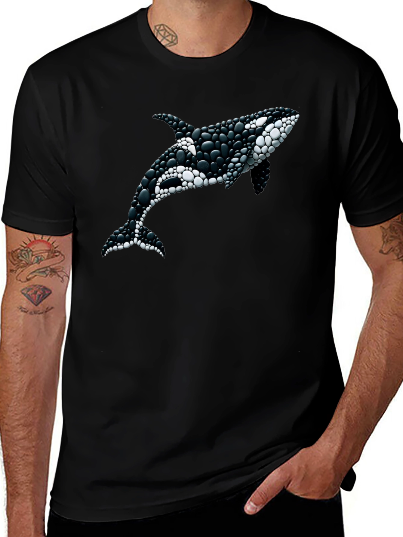 Orca Whale Graphic Tee - Black