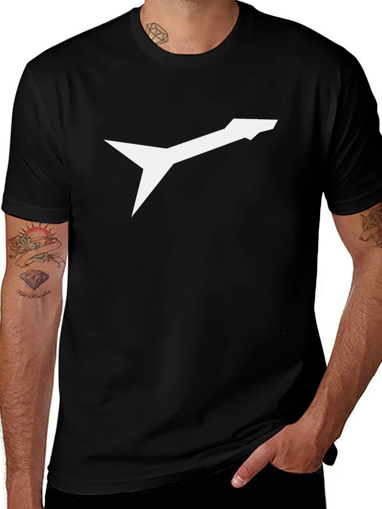 Variant 15 of Modern Arrow Graphic Tee - Black