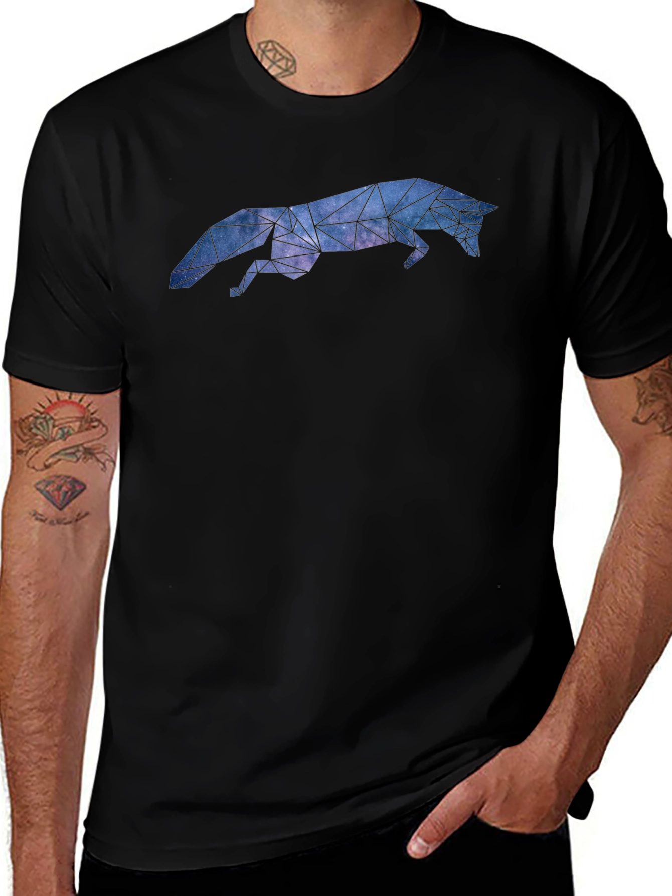 Variant 18 of Geometric Galaxy Fox T-Shirt - Modern Print