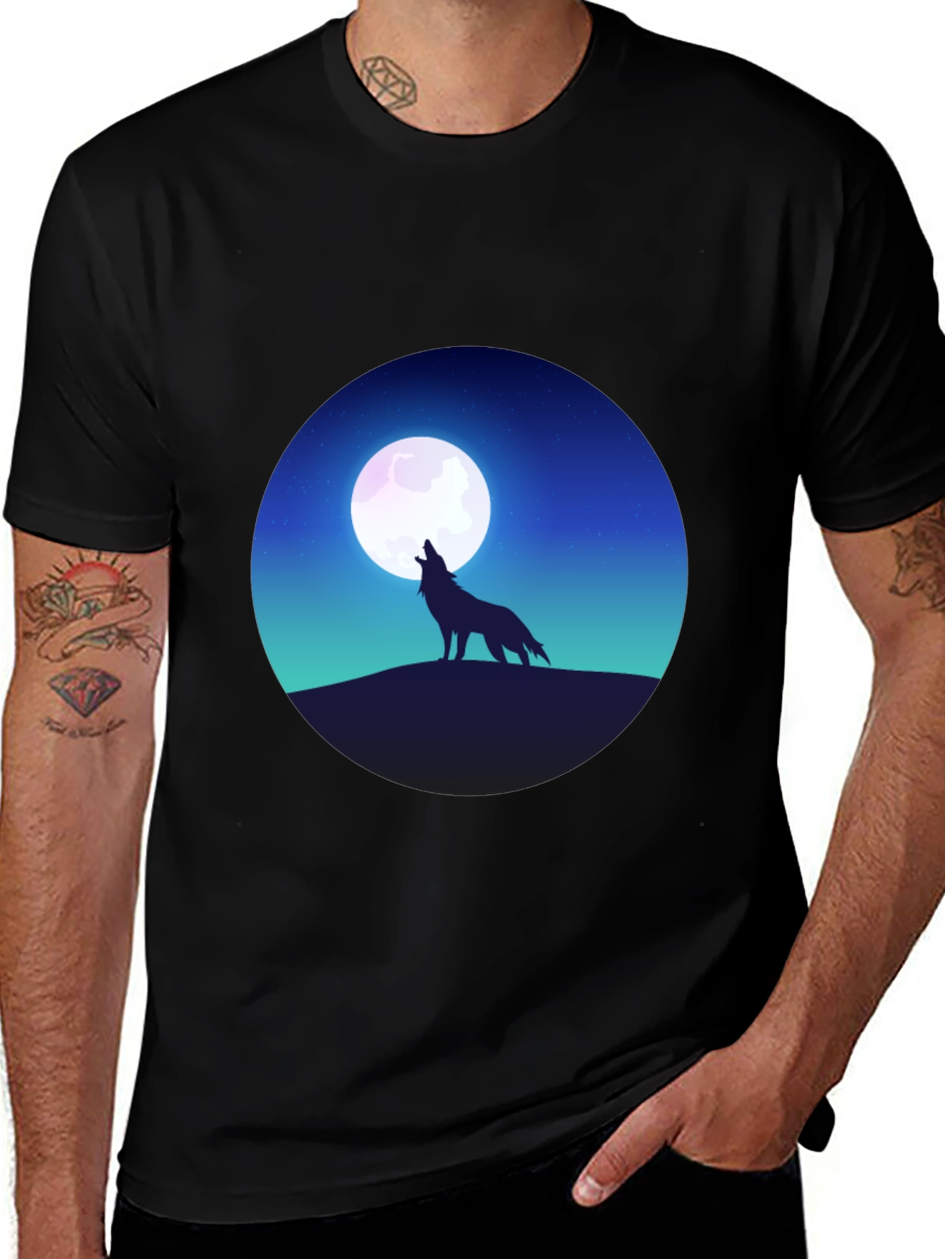 Variant 13 of Wolf Moon T-Shirt - Graphic Print Tee