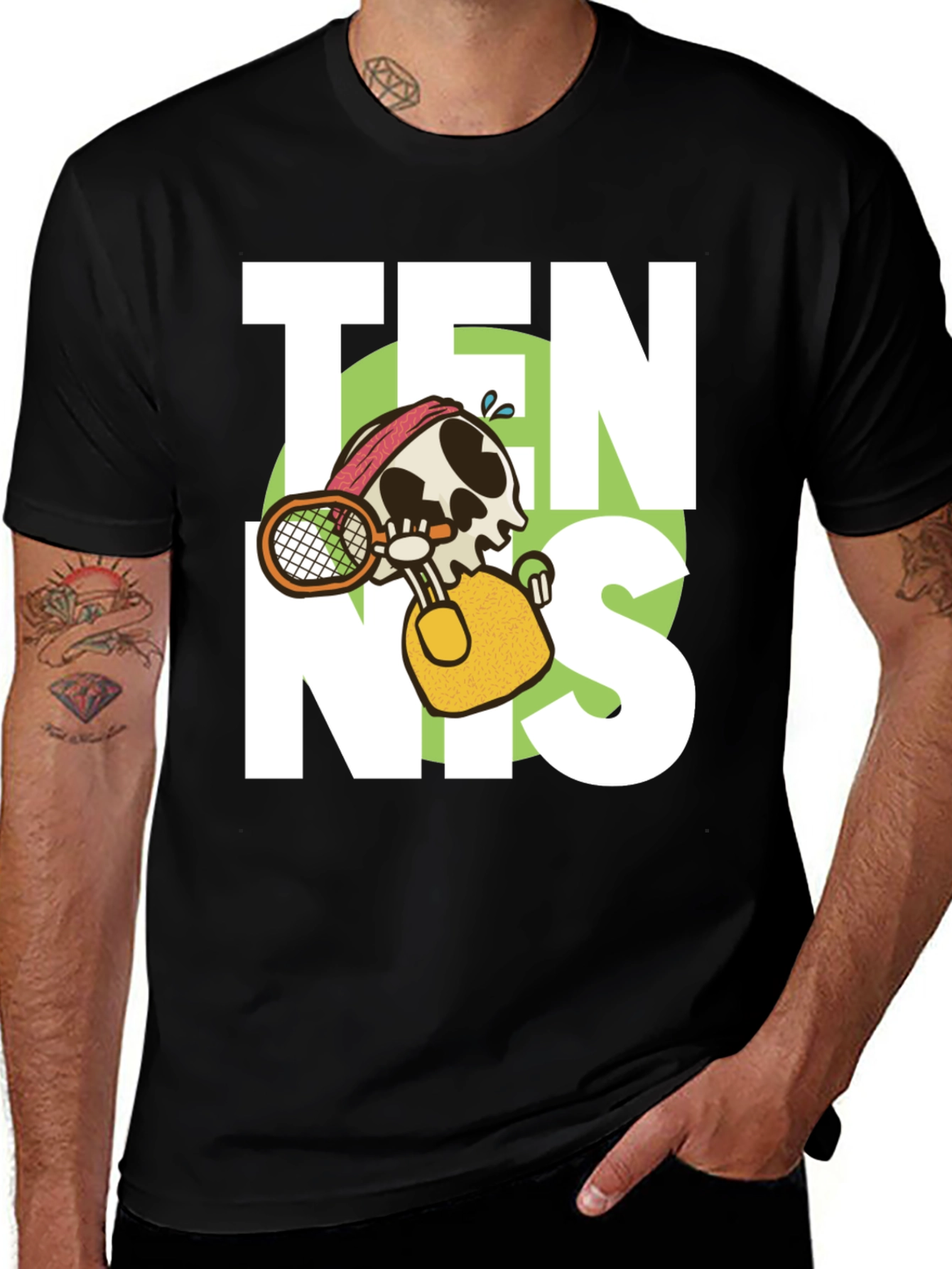 Variant 8 of Tennis Skeleton Graphic T-Shirt