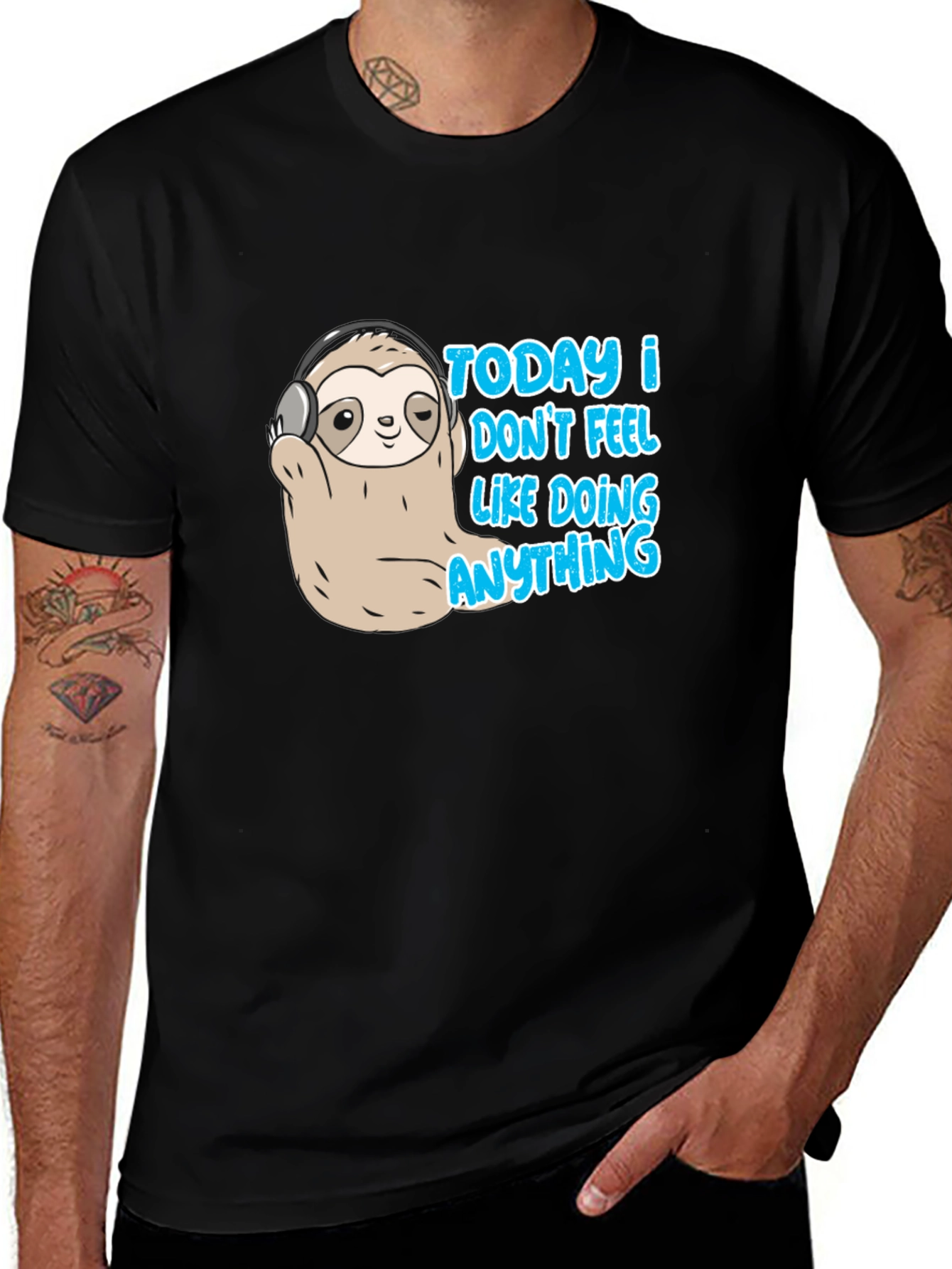 Variant 10 of Lazy Sloth T-Shirt - "Today I Don't Feel Like Doing Anything"