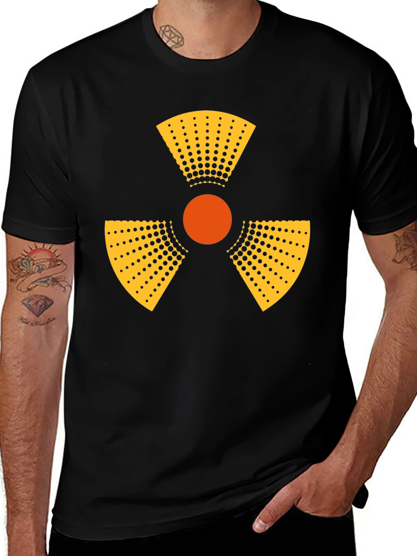 Variant 20 of Radioactive Symbol Graphic Tee - Mens Black T-Shirt