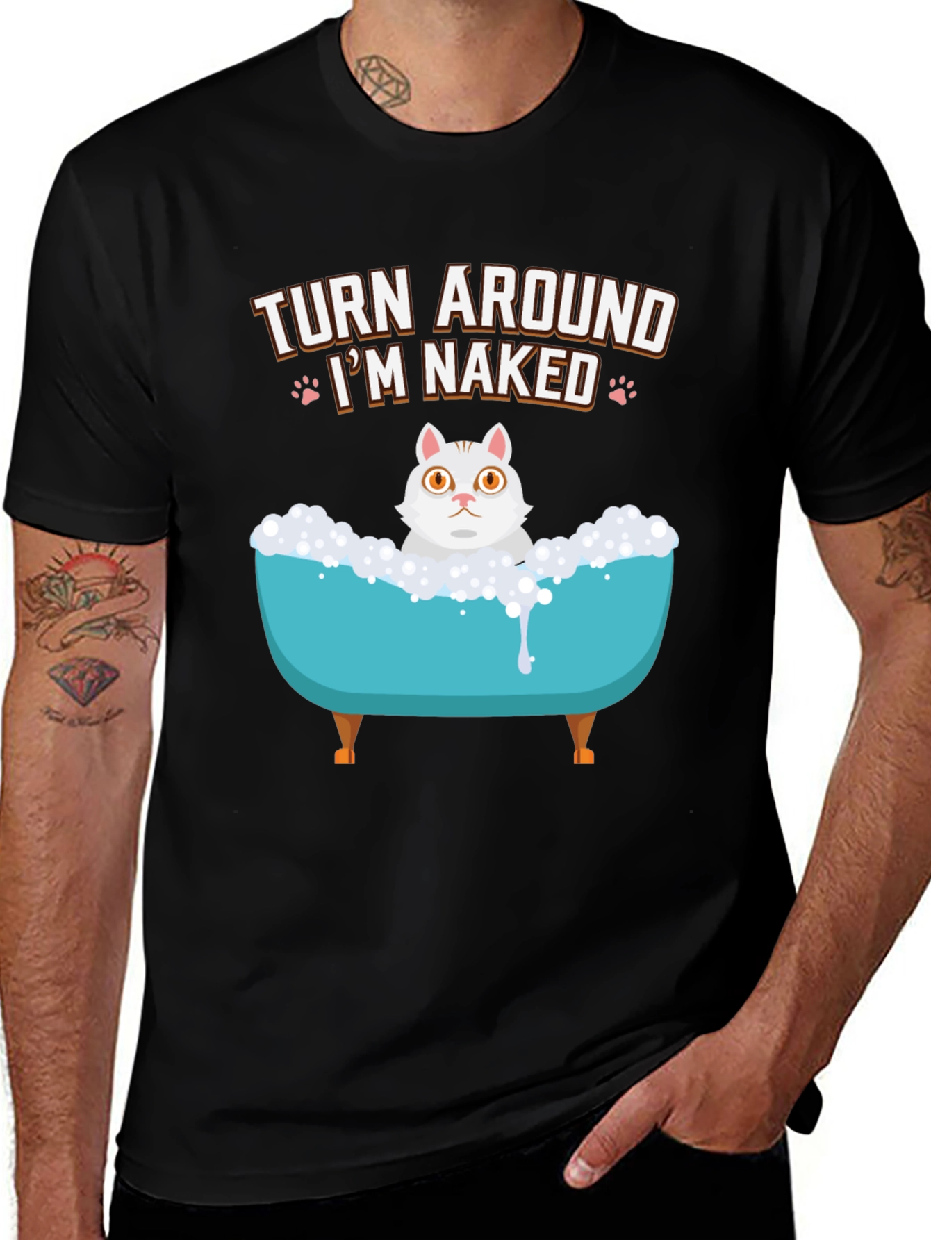 Variant 24 of Turn Around I'm Naked Cat T-Shirt