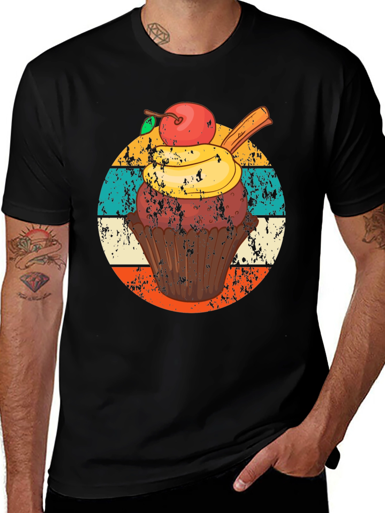 Variant 28 of Retro Cupcake T-Shirt - Whimsical Treat Design