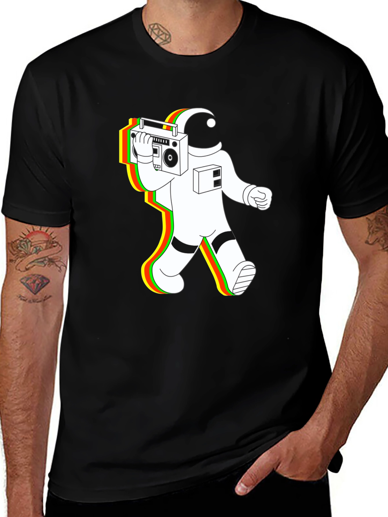 Variant 26 of Astronaut Boombox T-Shirt - Retro Space Vibes