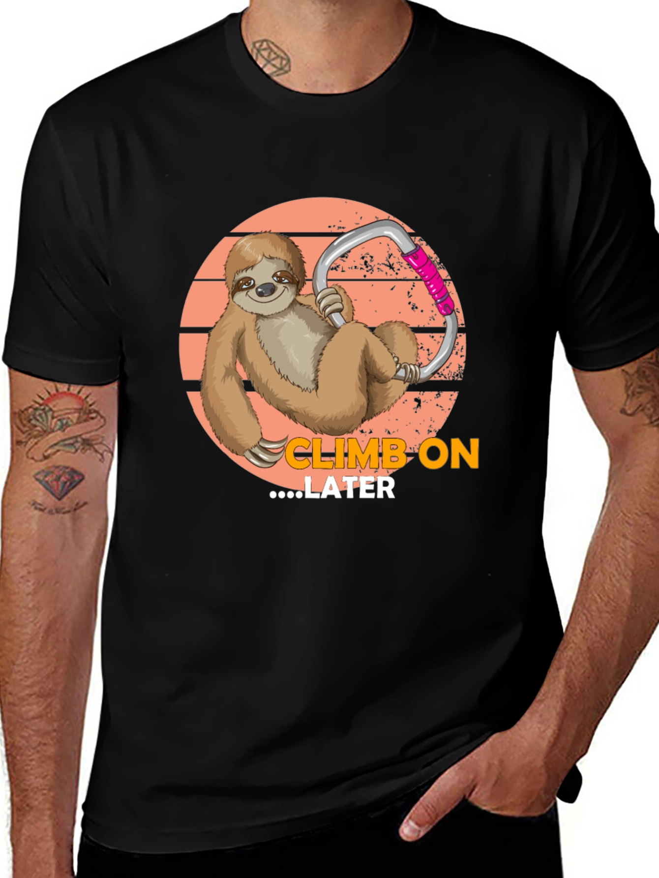 Variant 23 of Climb On Later Sloth T-Shirt