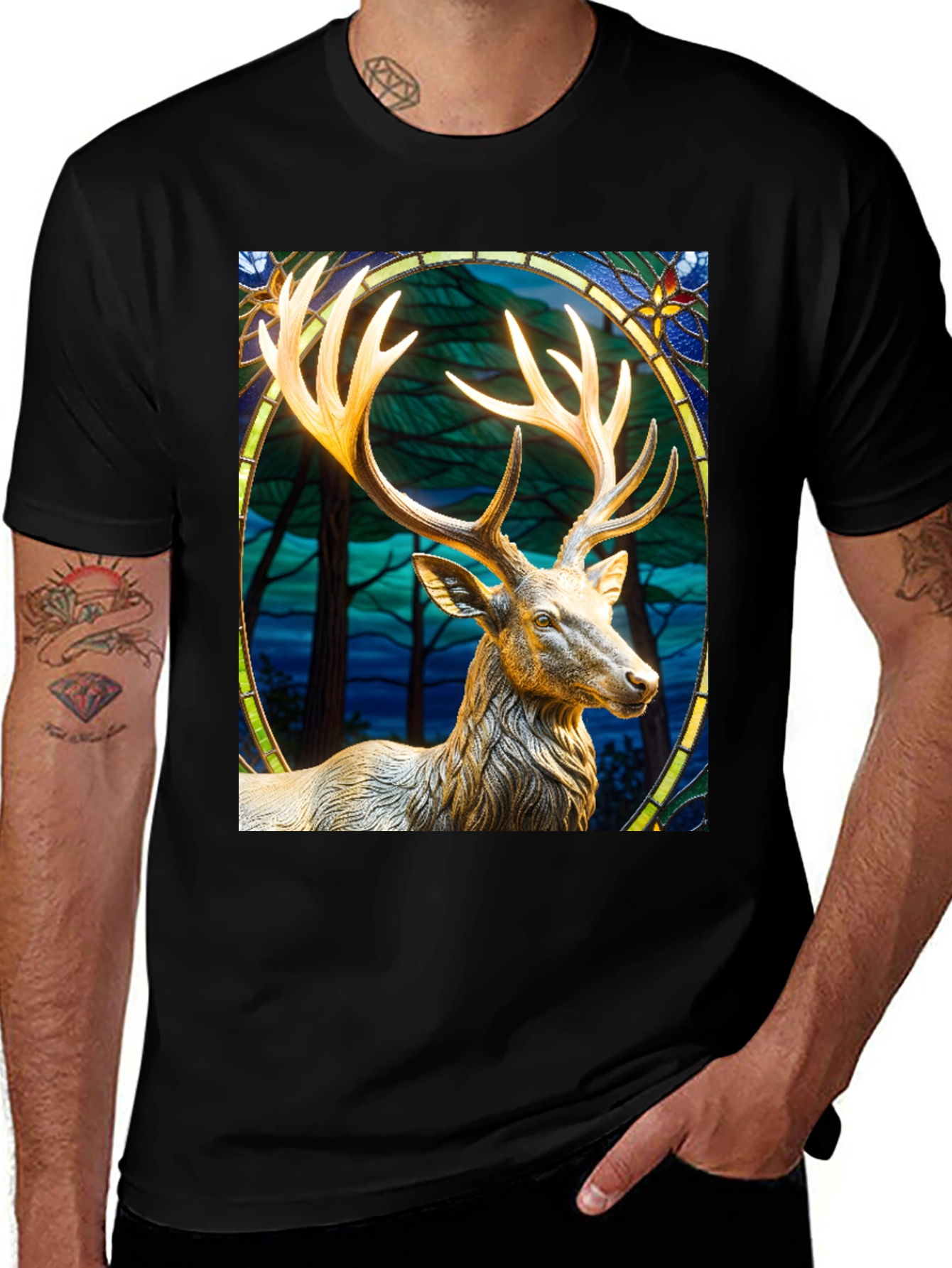 Variant 14 of Stag Graphic Tee - Nature Inspired Design