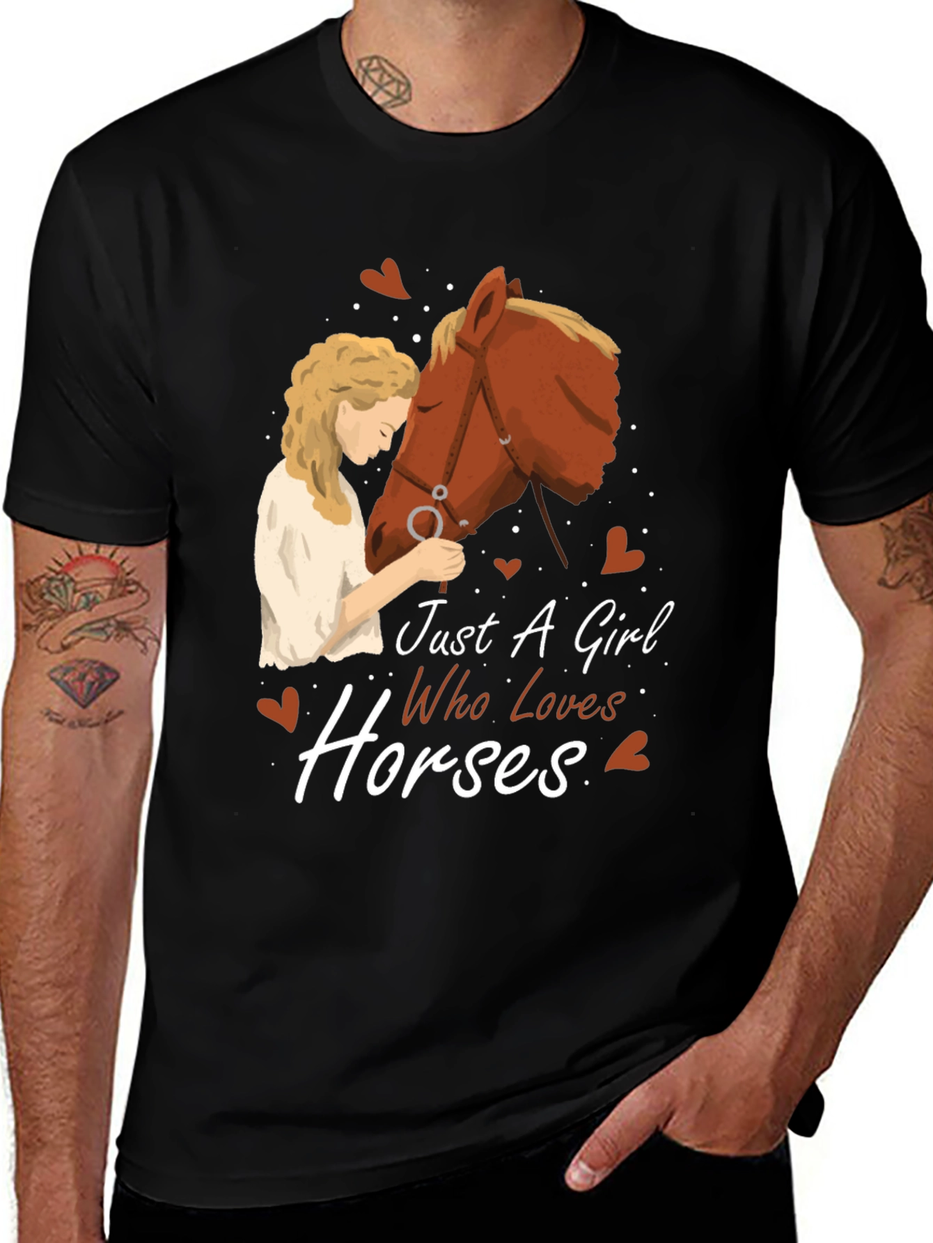 Variant 7 of Just a Girl Who Loves Horses Graphic T-Shirt