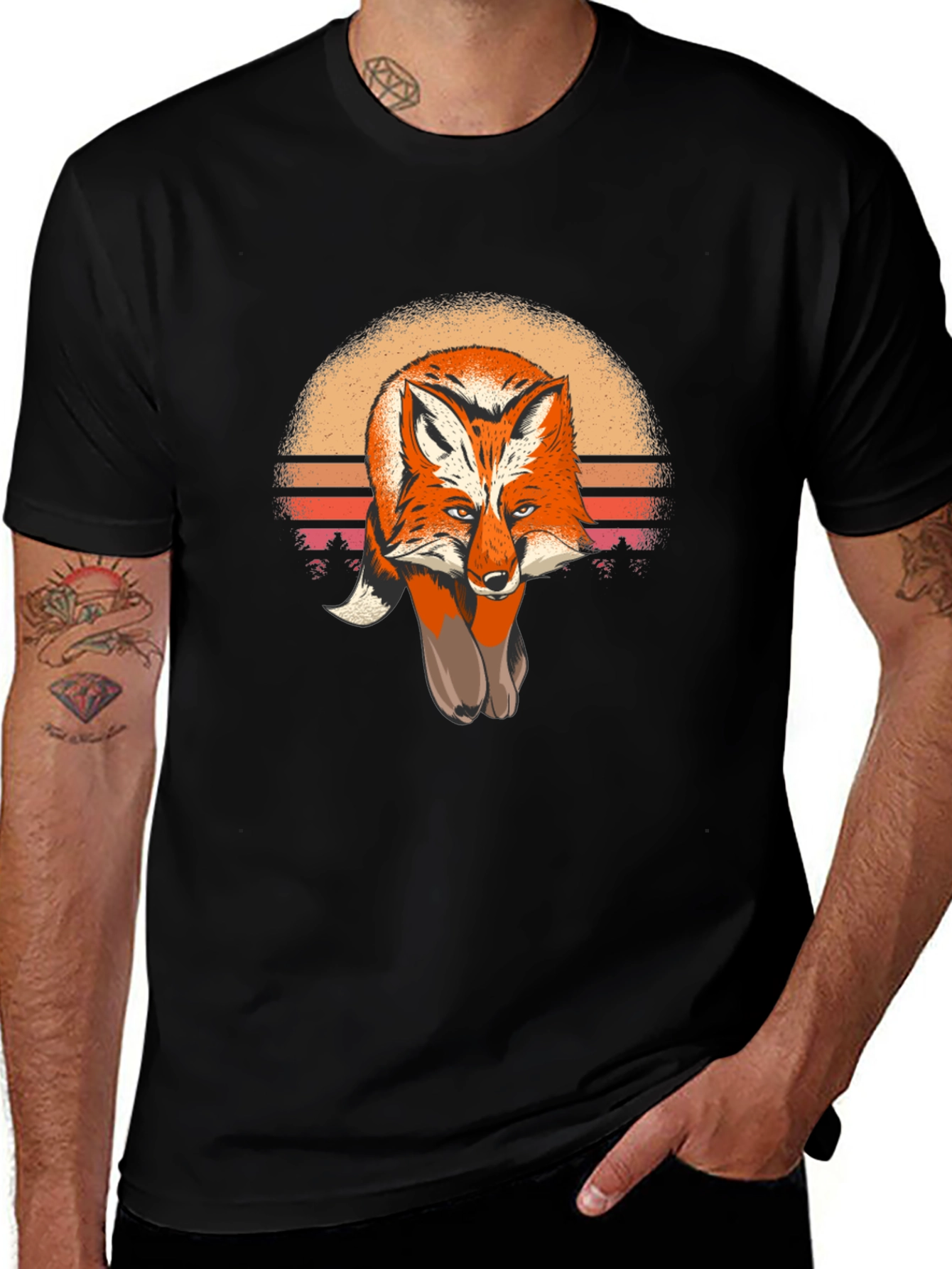 Variant 19 of Fox Sunset Graphic Tee - Unisex Soft Cotton