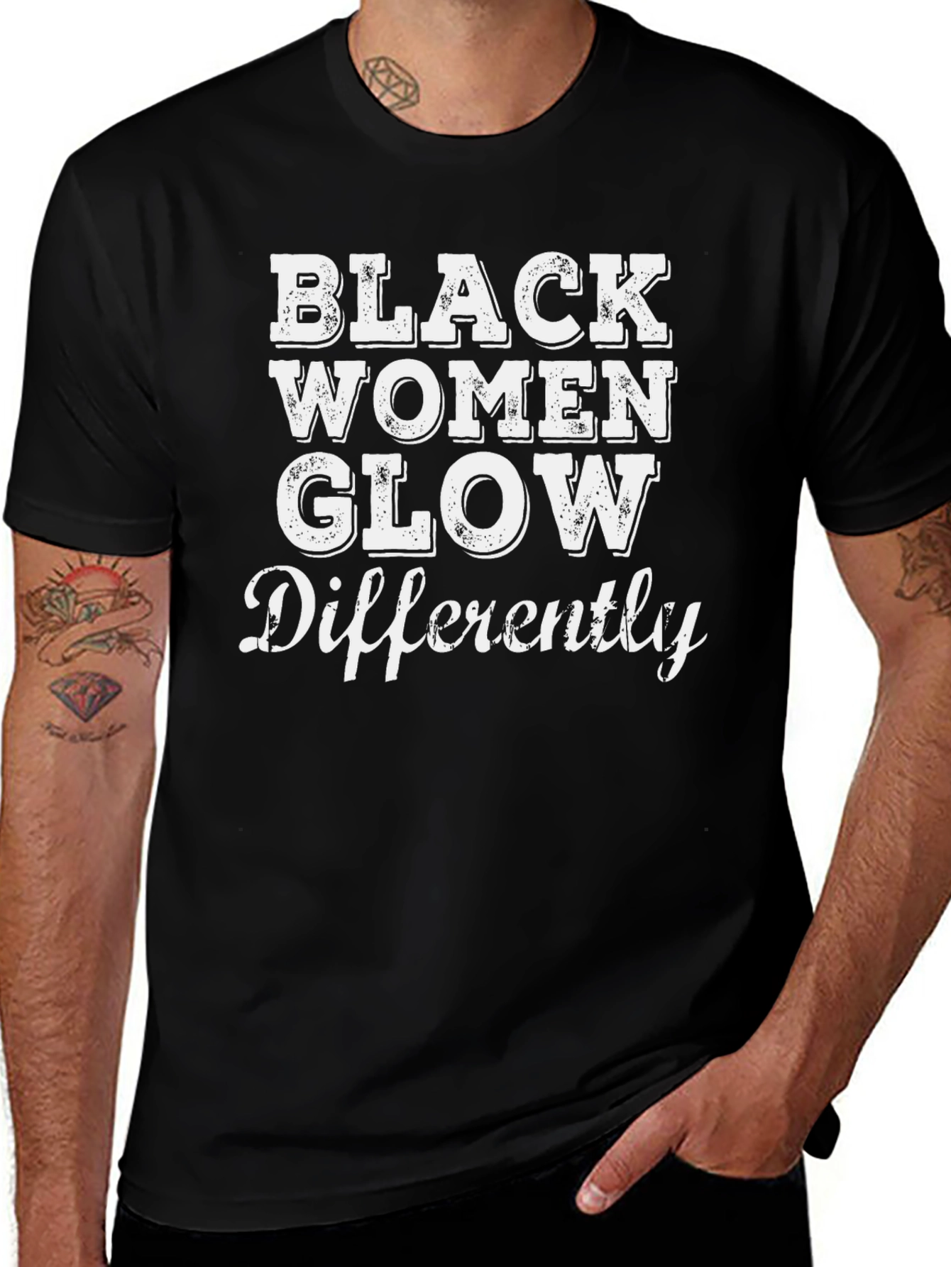 Variant 13 of Black Women Glow Differently Graphic T-Shirt
