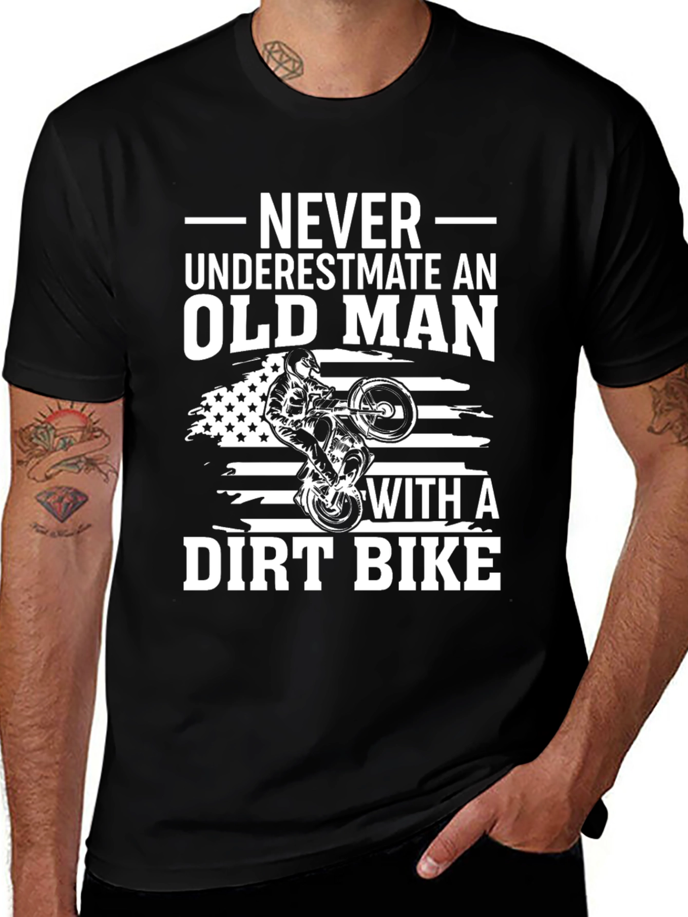 Variant 7 of Never Underestimate Old Man With Dirt Bike T-Shirt
