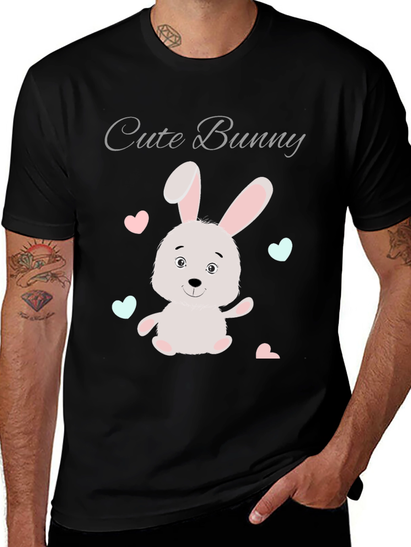 Variant 19 of Cute Bunny Graphic Tee - Soft Cotton Blend