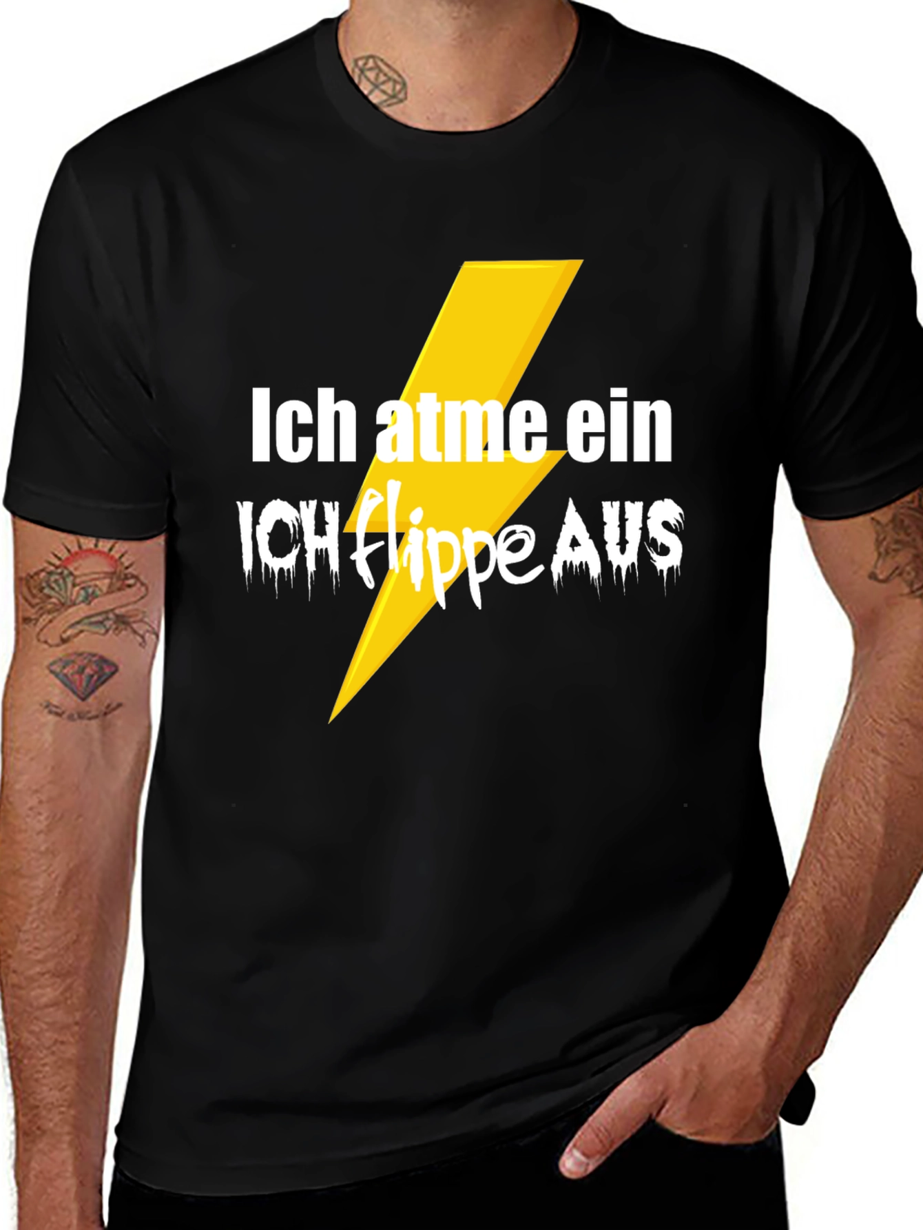 Variant 21 of Ich Atme Ein Ich Flippe Aus Graphic T-Shirt