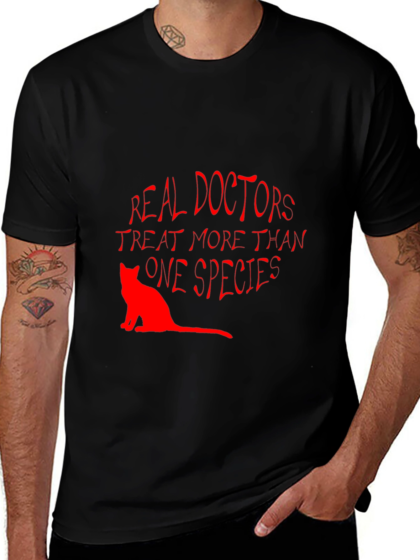 Variant 27 of Vet T-Shirt: Real Doctors Treat More Than One Species