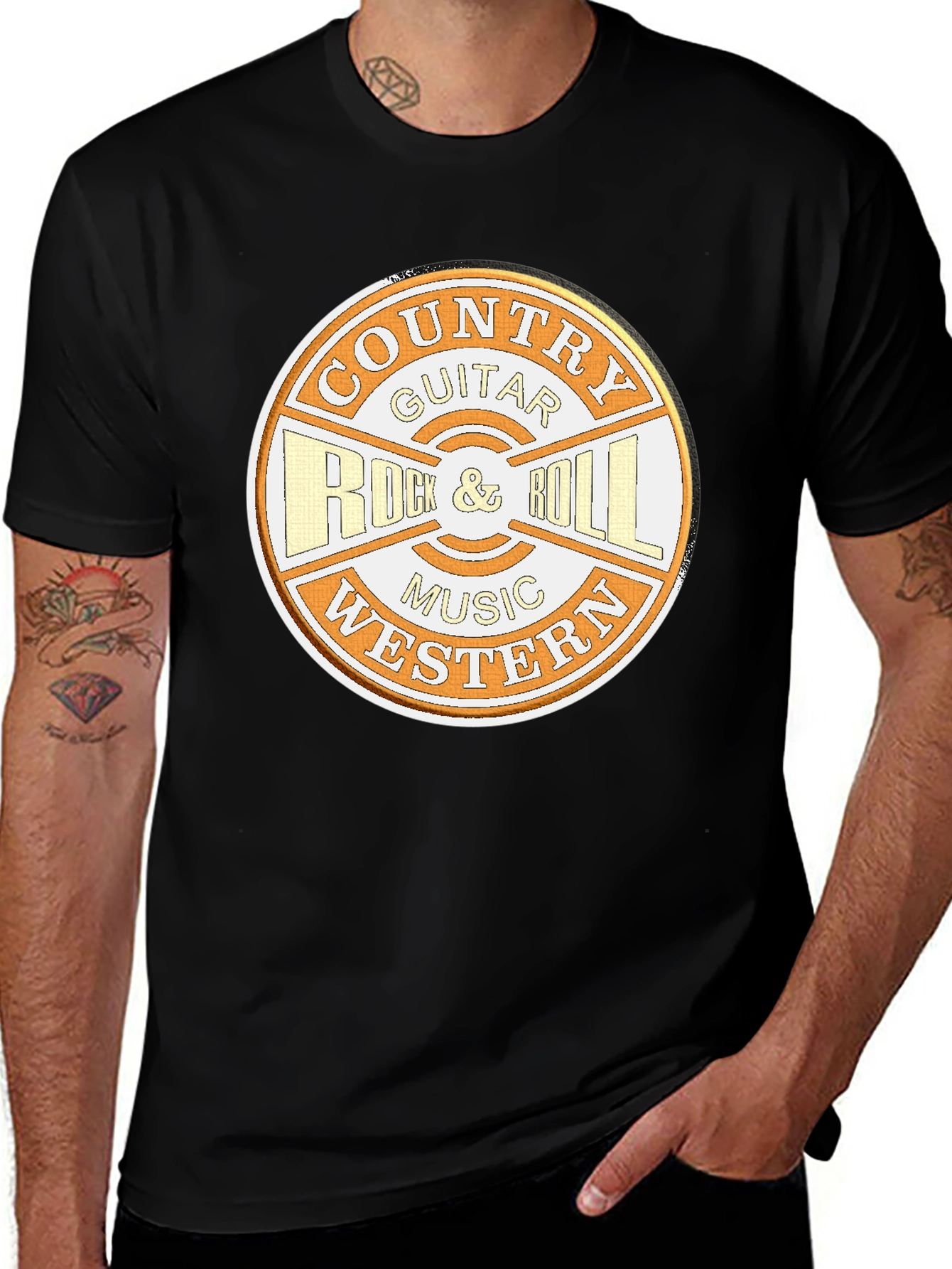 Variant 4 of Country Guitar Rock & Roll Music Tee