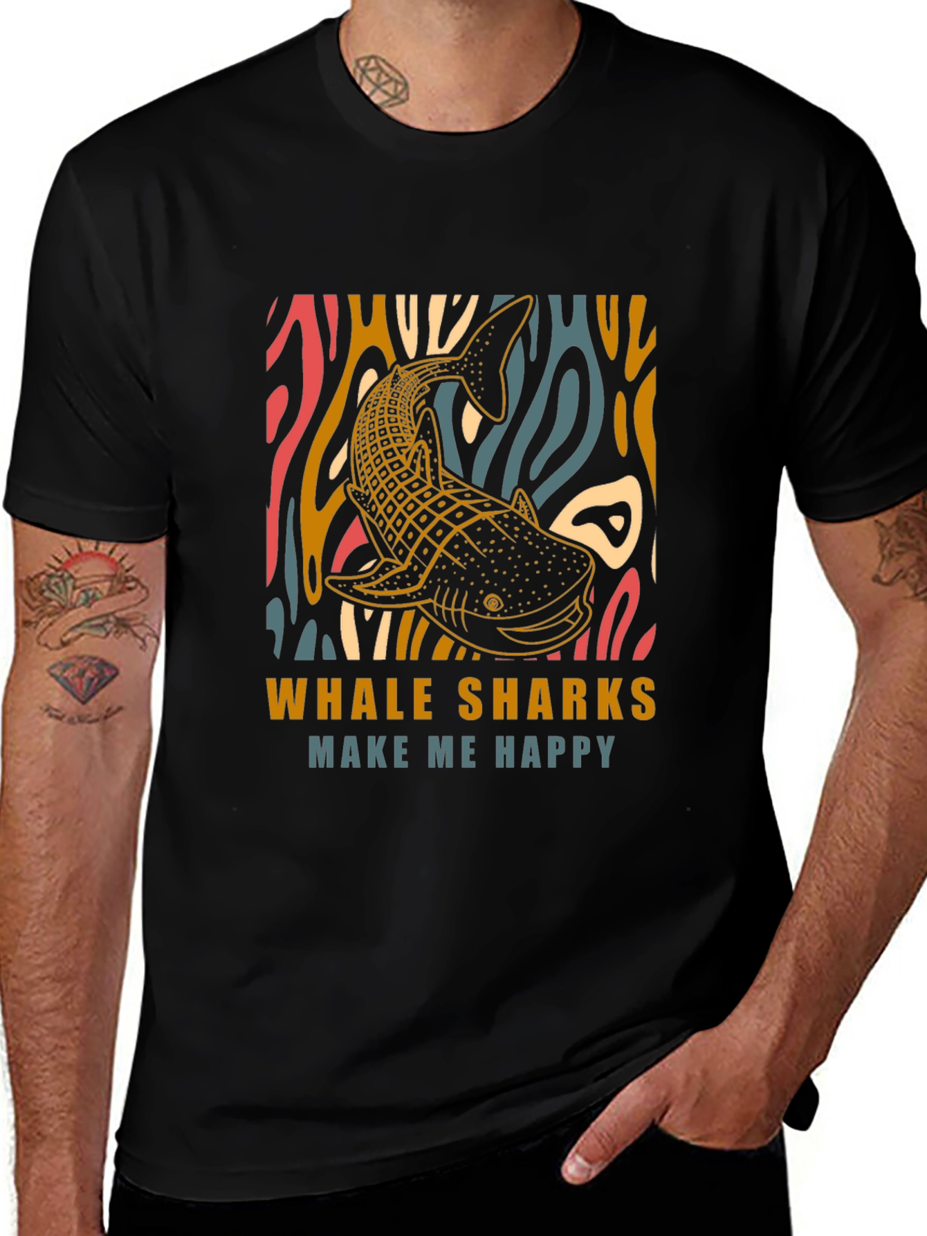 Variant 12 of Whale Shark Graphic Tee - Makes Me Happy!