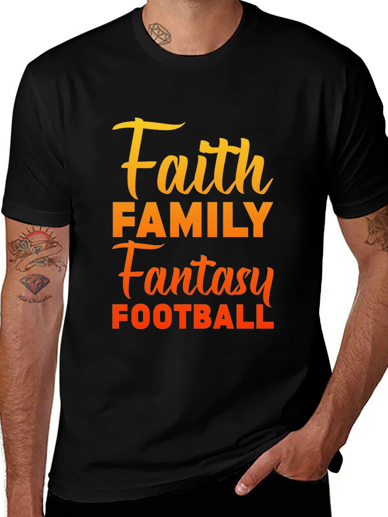 Variant 15 of Faith Family Fantasy Football Graphic T-Shirt