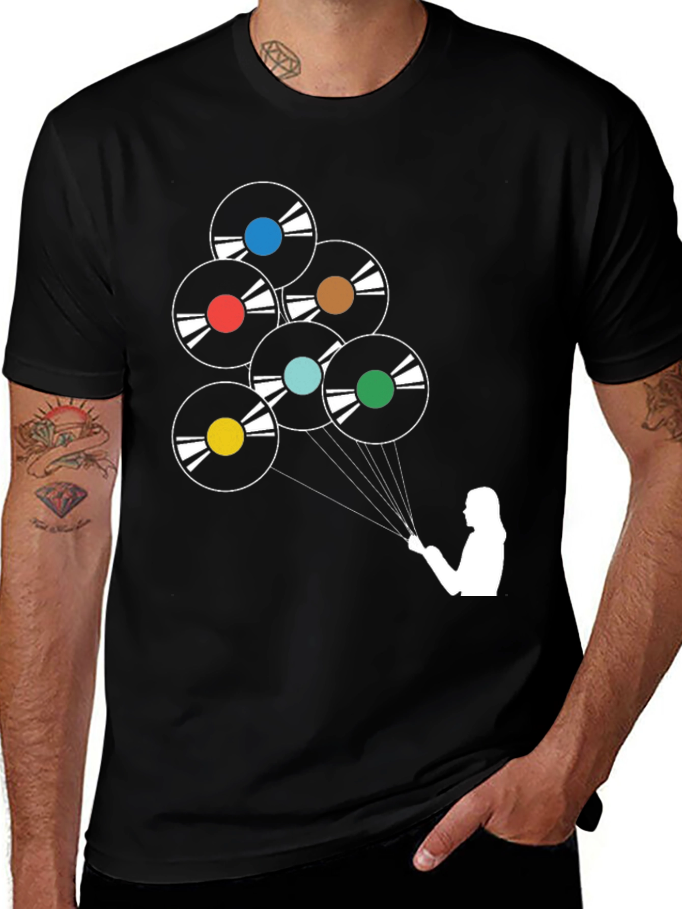 Variant 10 of Retro Vinyl Record Balloon T-Shirt