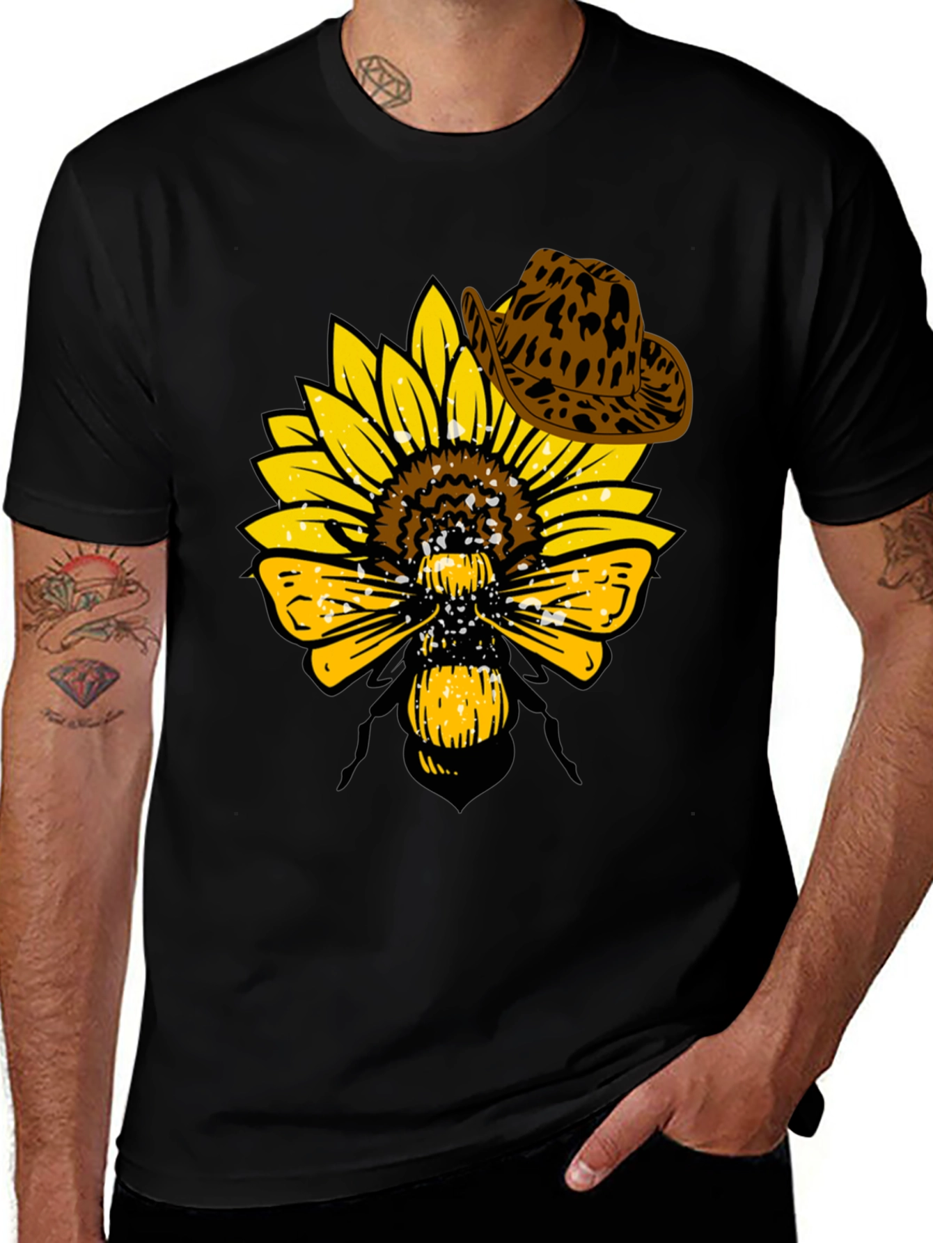 Variant 20 of Sunflower Bee Cowboy Hat T-Shirt