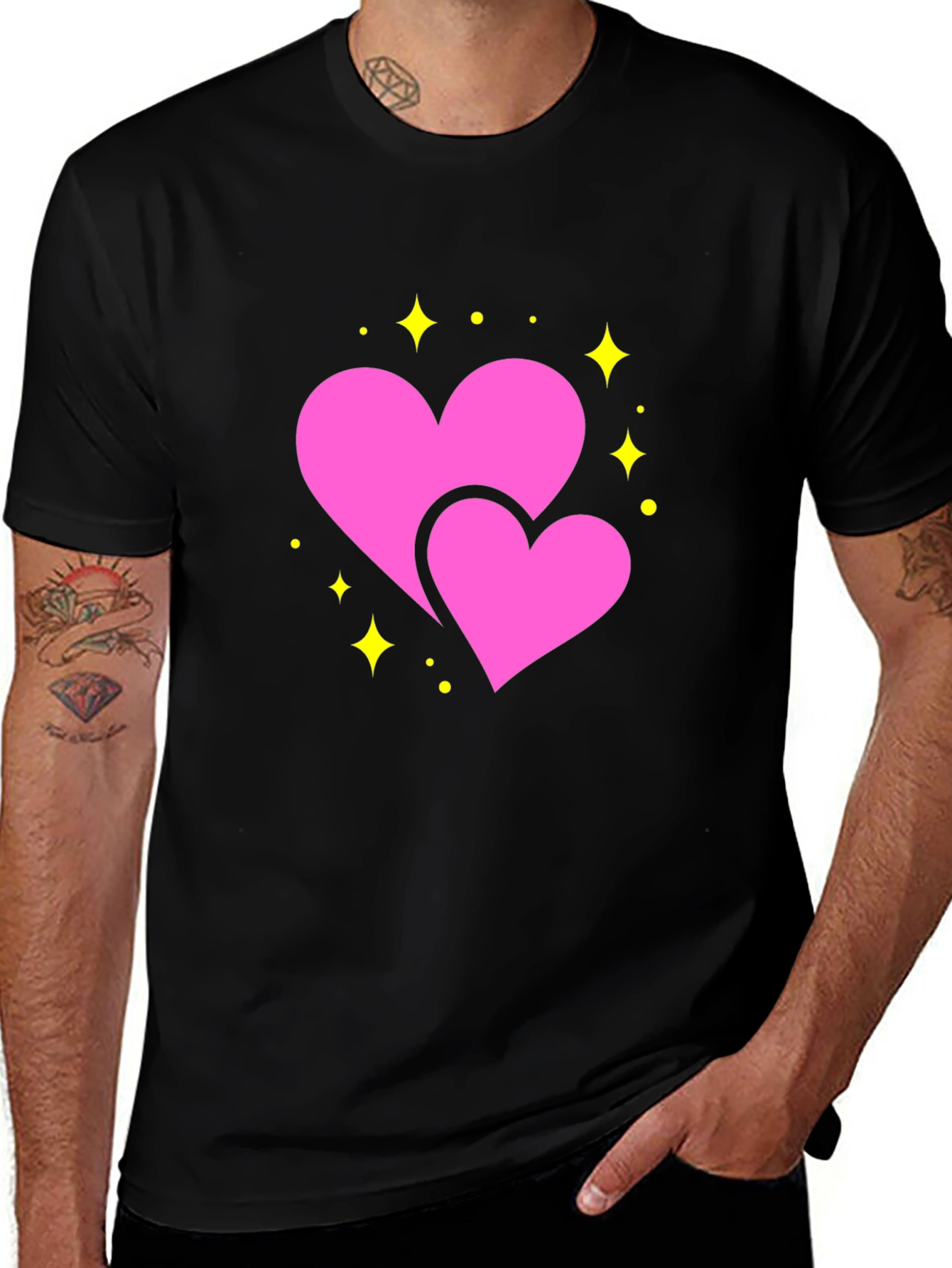 Variant 20 of Love Hearts T-Shirt - Black