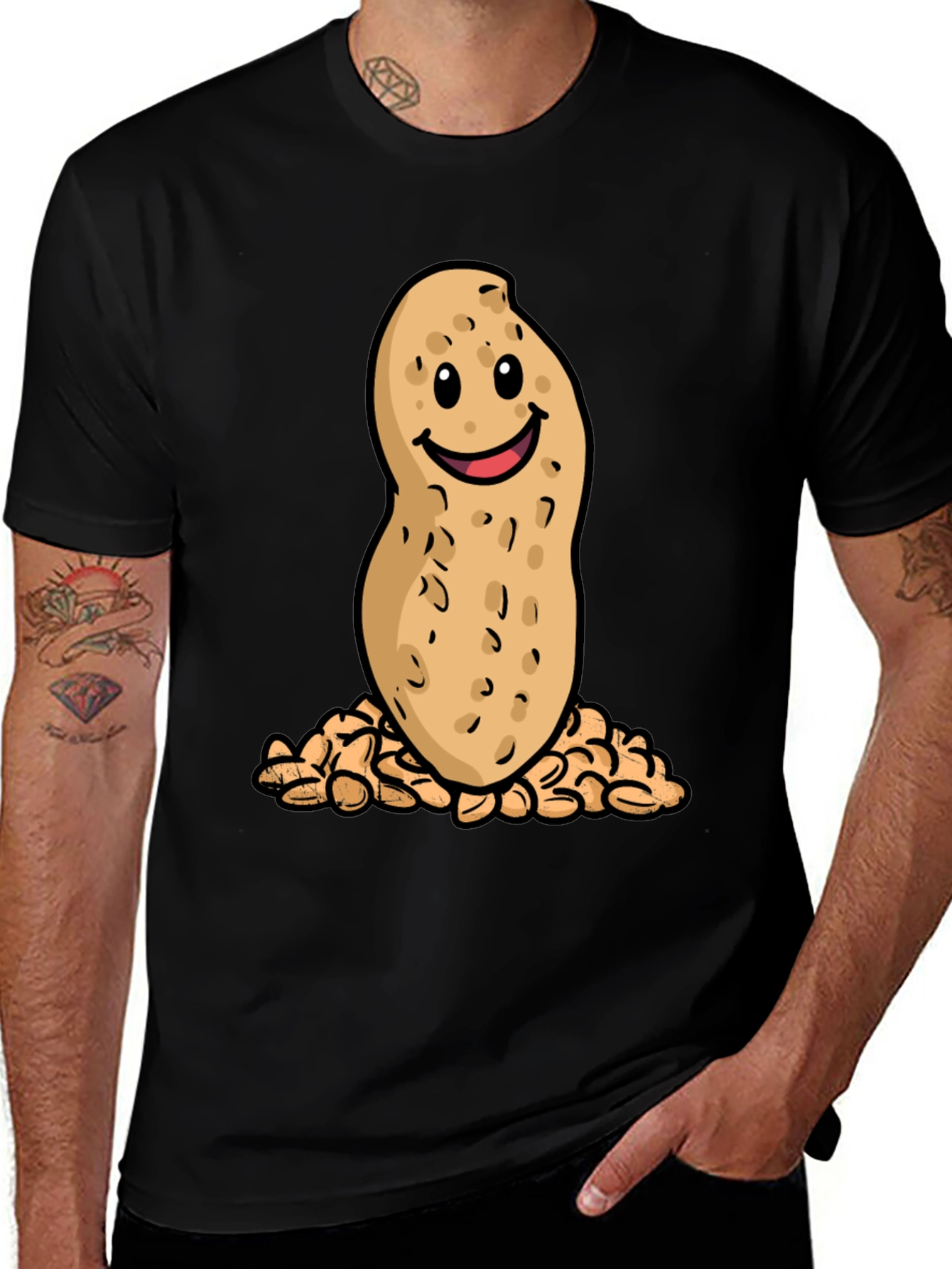 Funny Peanut Cartoon Graphic T-Shirt