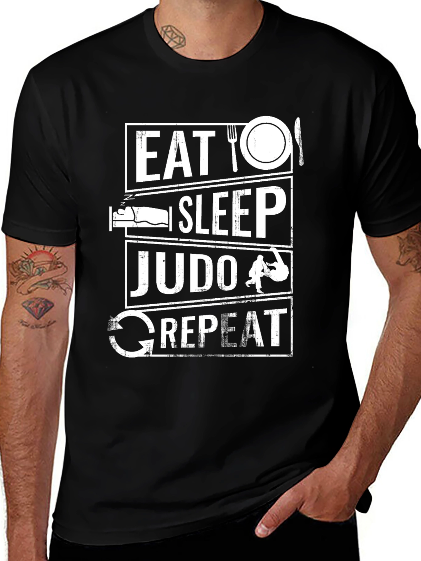 Variant 24 of Eat Sleep Judo Repeat Graphic T-Shirt