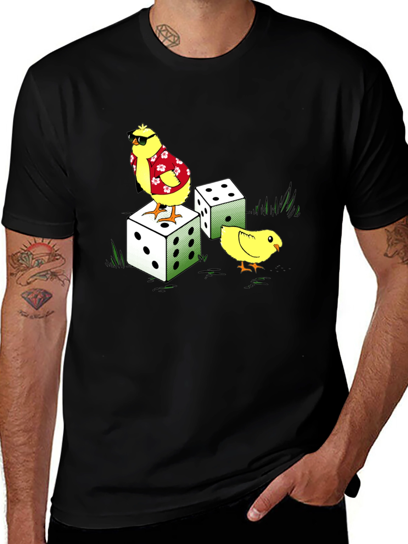 Variant 29 of Cool Chickens Dice Graphic Tee