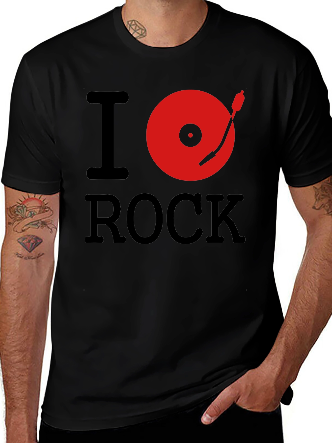 Variant 15 of I Love Rock Music Graphic T-Shirt