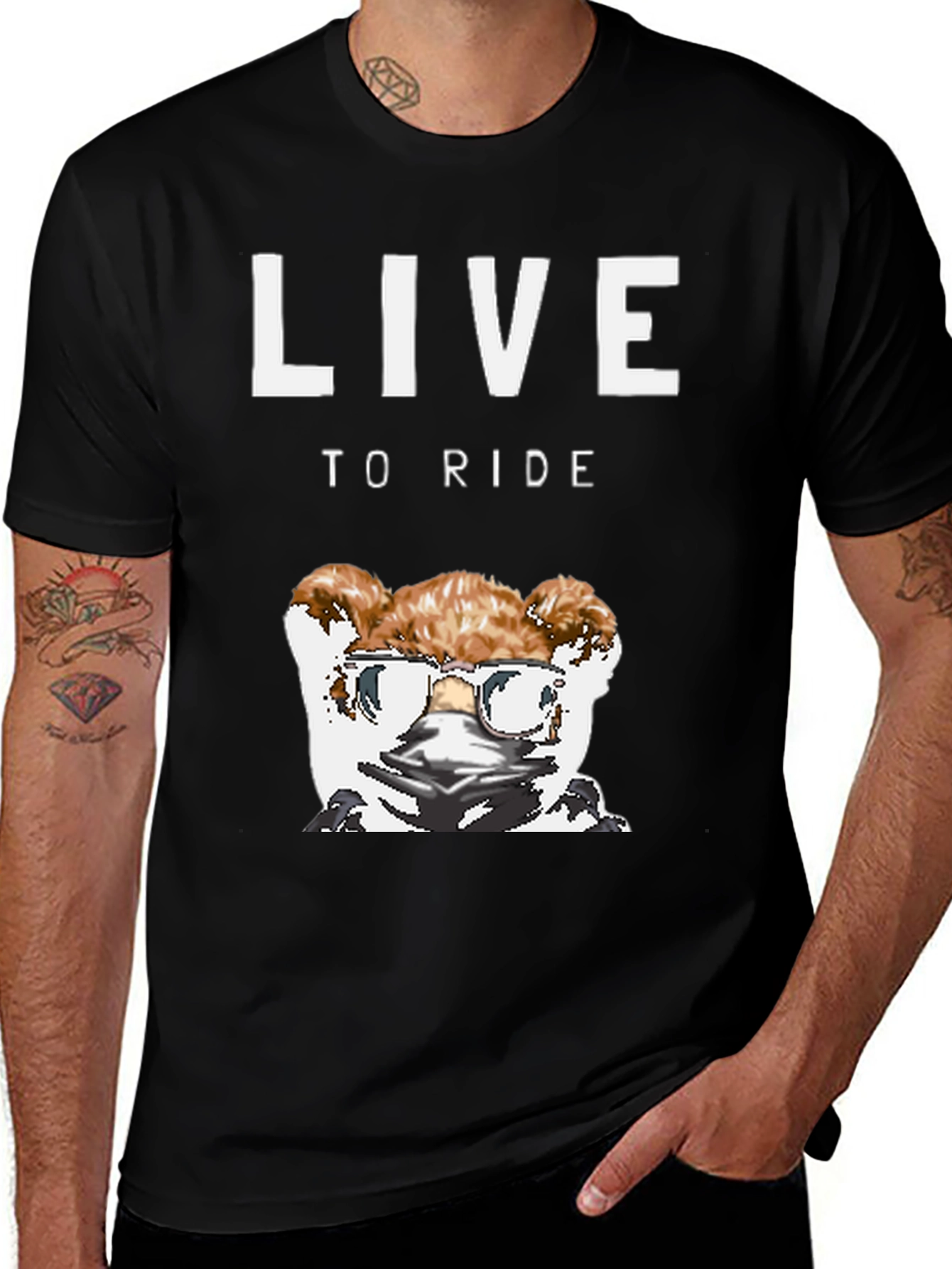Variant 23 of Live to Ride Dog T-Shirt - Cool Biker Pup Design
