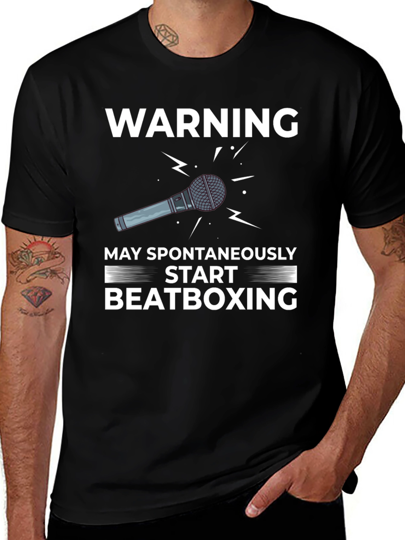 Variant 16 of Warning May Spontaneously Start Beatboxing T-Shirt
